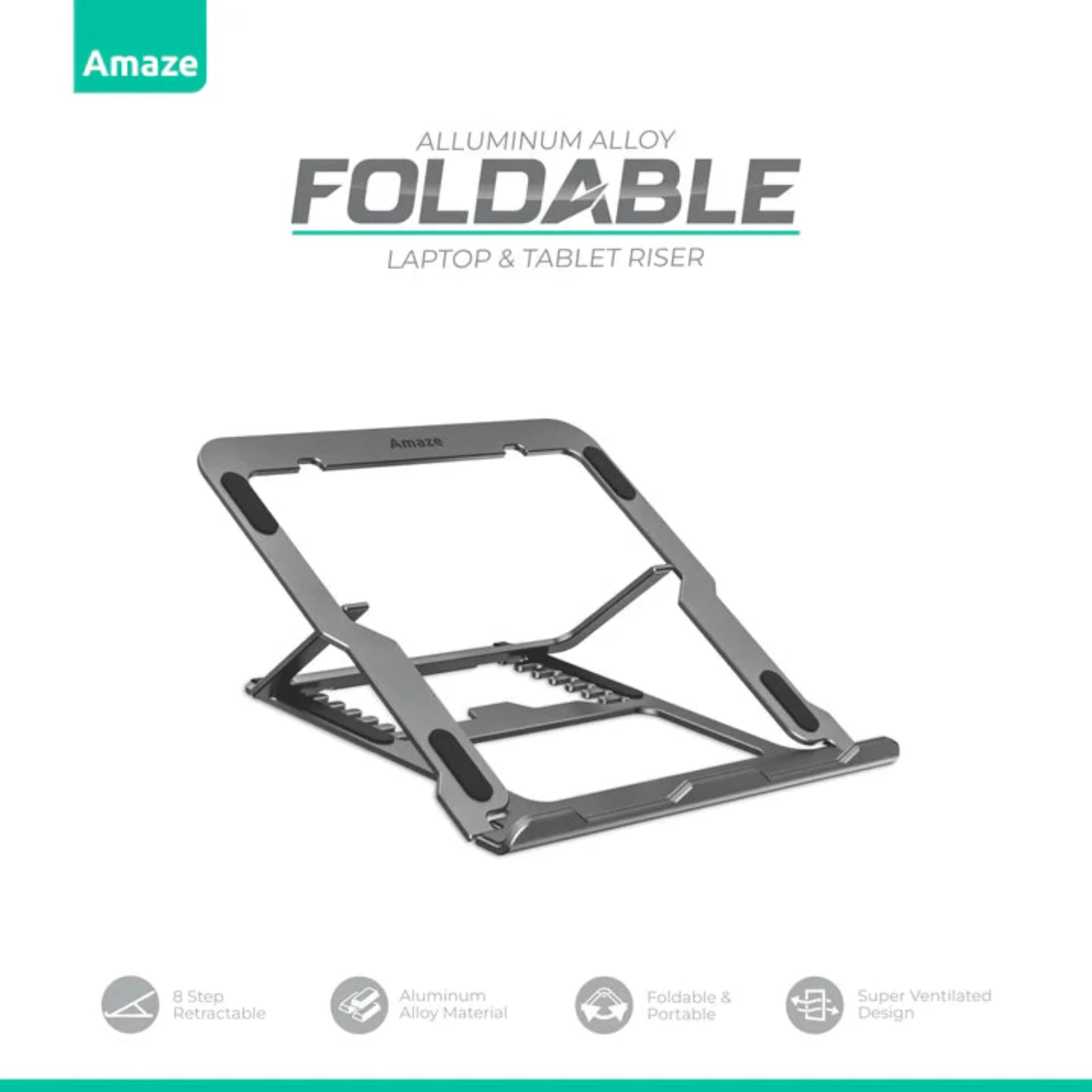A535 Aluminum Alloy Foldable Laptop and Tablet Riser