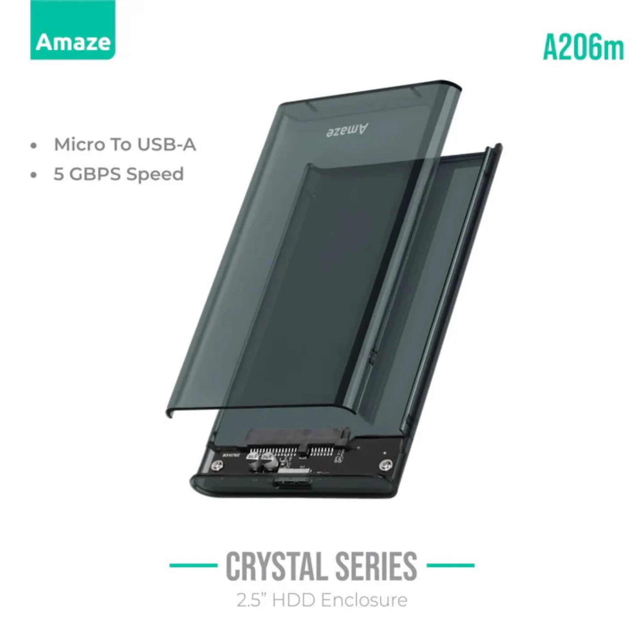 Amaze A206m Phantom Transparent 2.5 Inch HDD Enclosure USB 3.0
