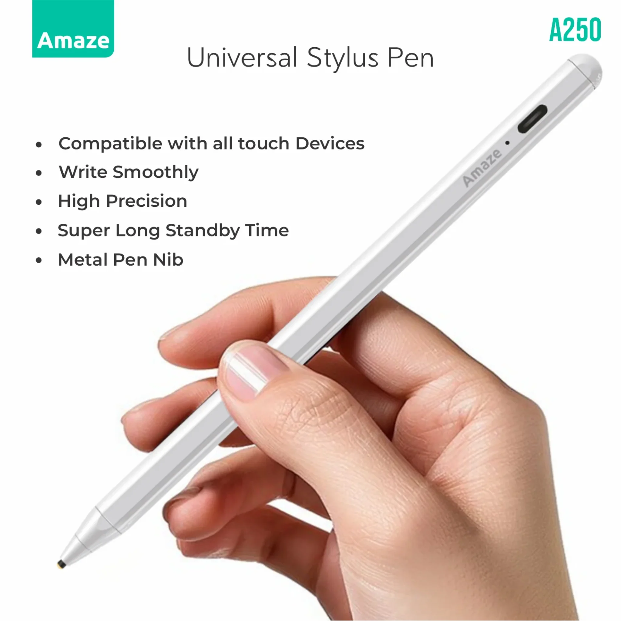 Amaze A250 Universal Stylus Pen for Laptops, Tablets, and Mobiles