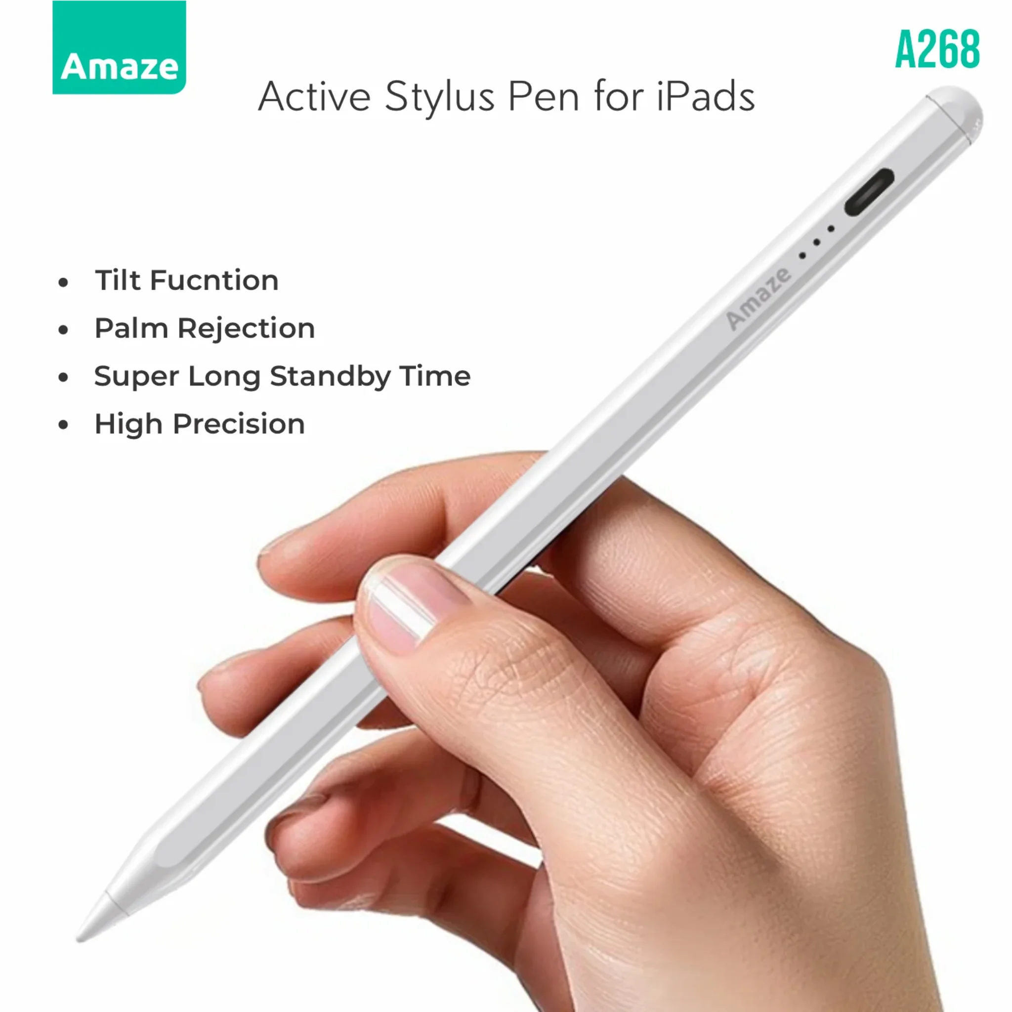 Amaze A268 Active Stylus Pen for iPads - Type-C Charging