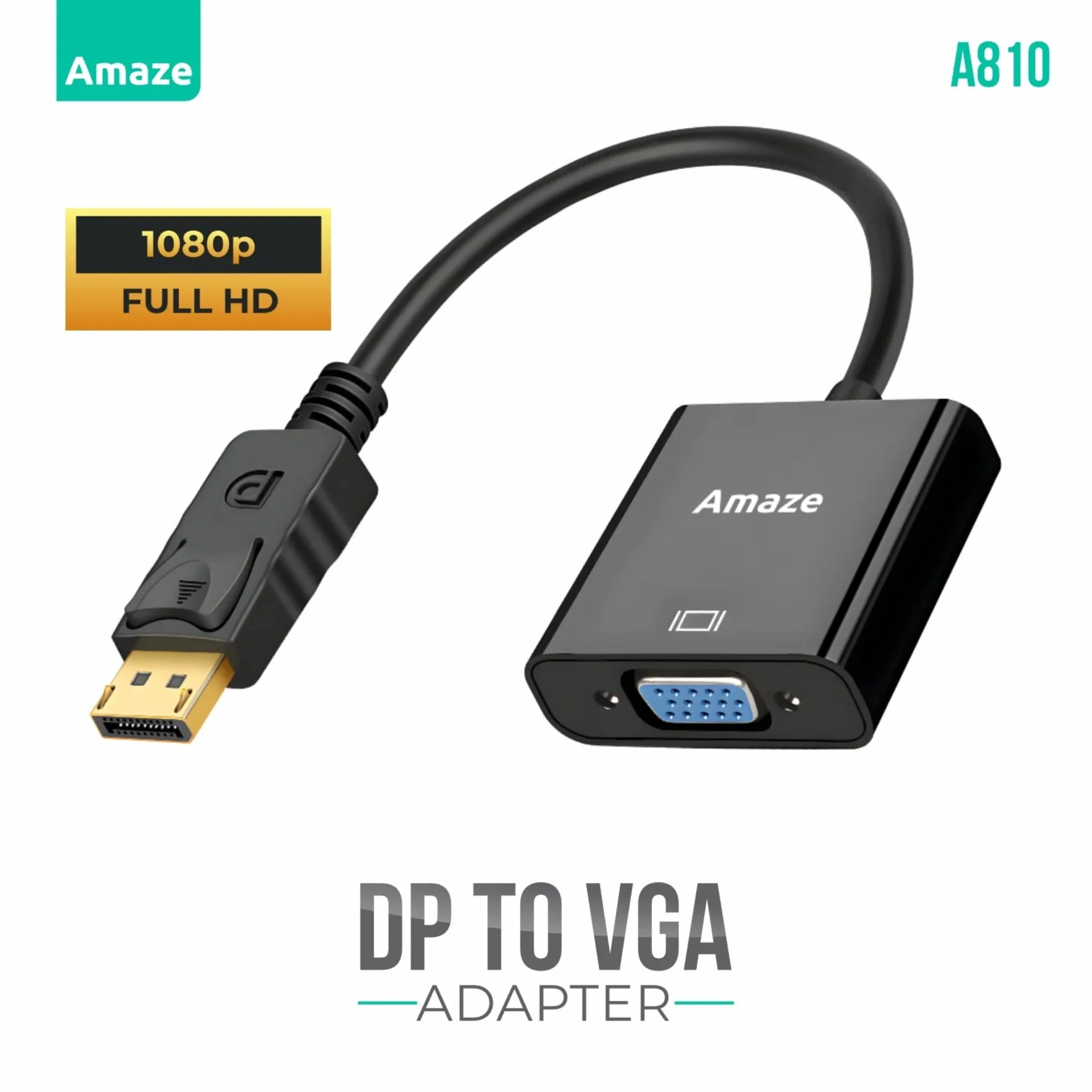 Amaze A810 DisplayPort to VGA Adapter 1080P