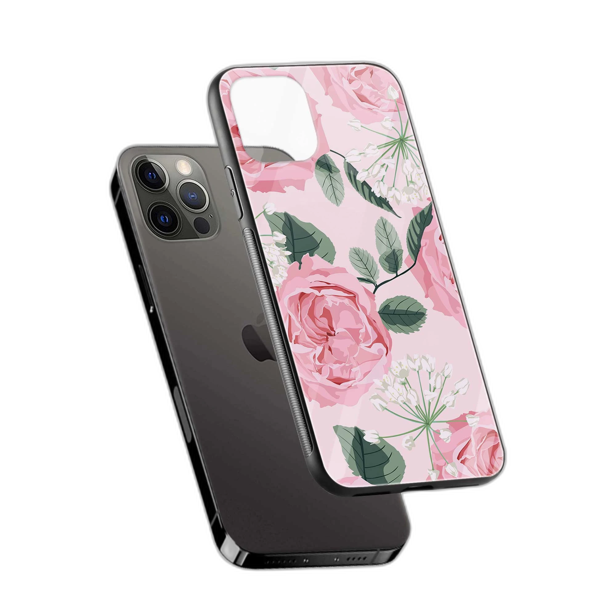 Pink Floral Apple iPhone 11 Pro Max Back Cover view 2
