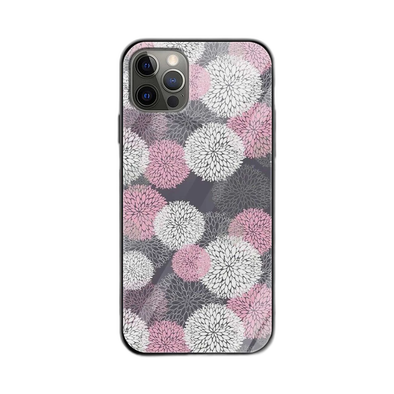 Pink Greyish Flowers Apple iPhone 11 Pro Max Back Cover