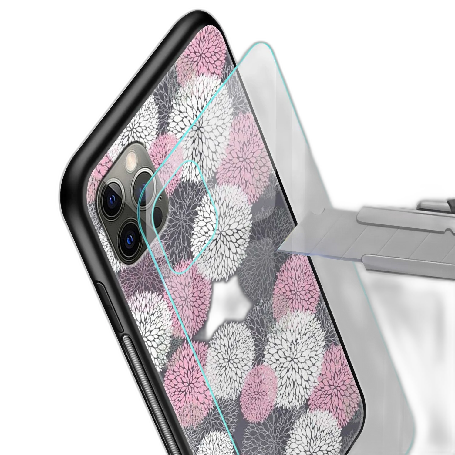 Pink Greyish Flowers Apple iPhone 11 Pro Back Cover