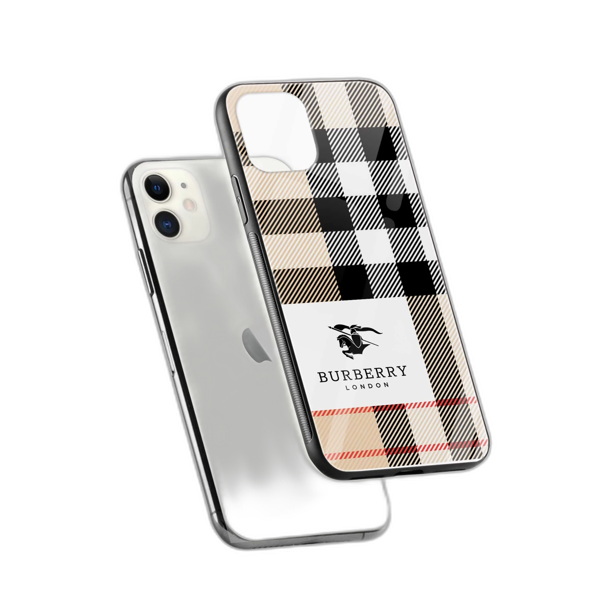 Burberry Cross lines Pattern iPhone 11 Back Cover view 2