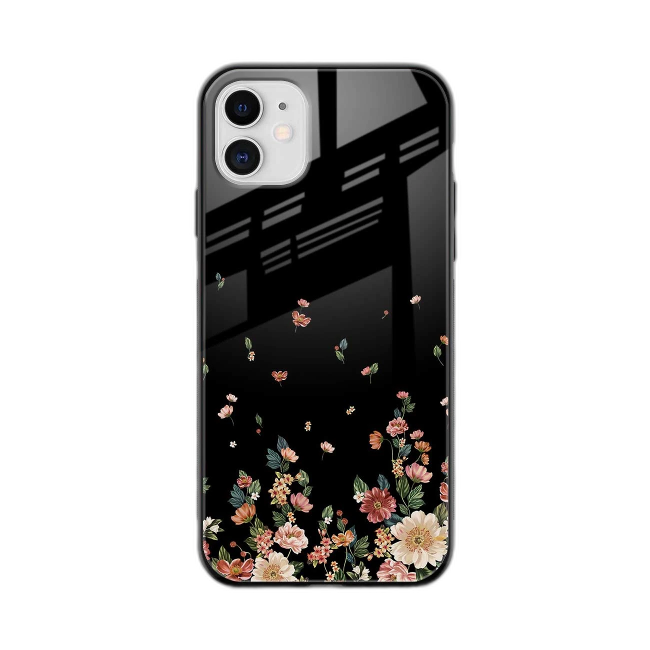 Graceful Floral Black Colored Apple iPhone 11 Back Cover