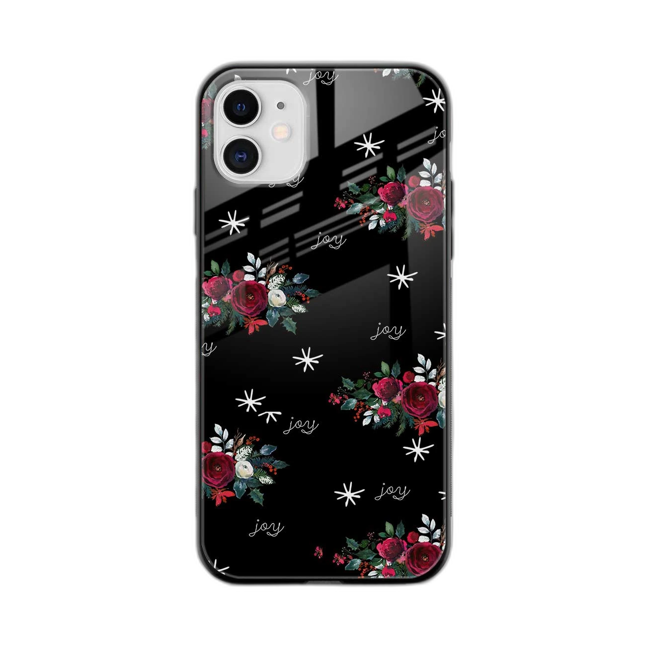 Joy Floral Black Colored Apple iPhone 11 Back Cover