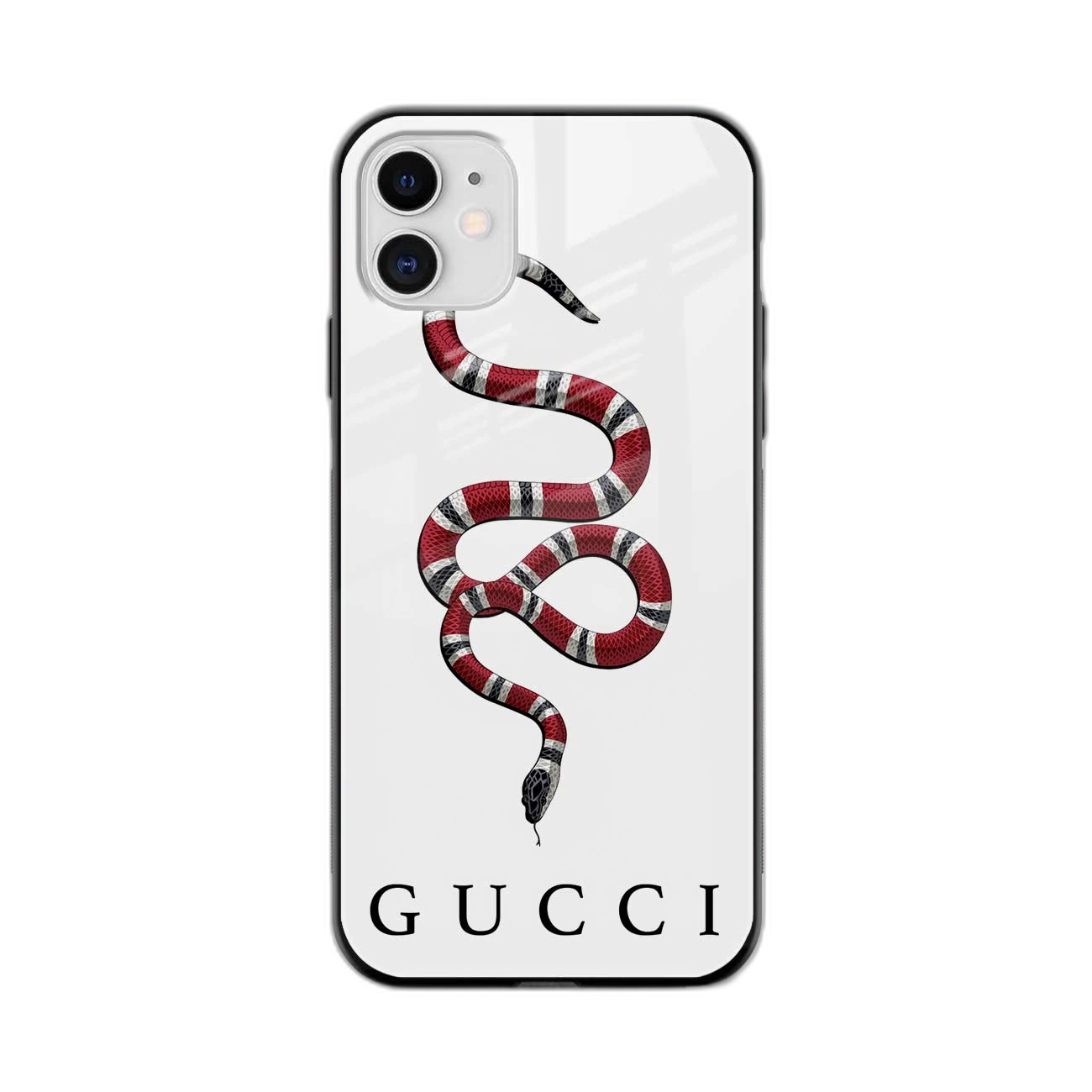 White Gucci Snake Apple iPhone  11 Back Cover