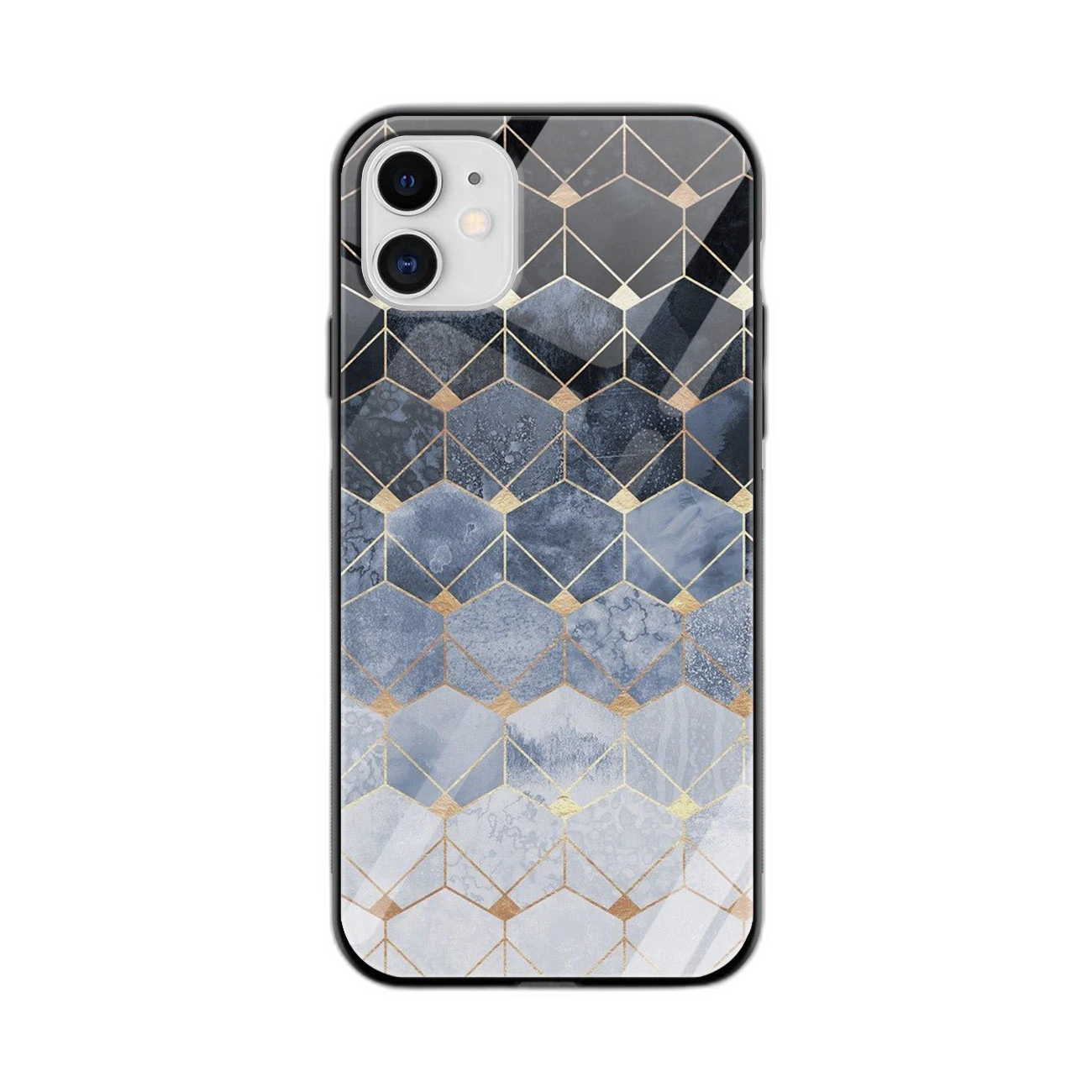 Golden Hexagon Marble Phone Cover For Apple iPhone 12 Mini