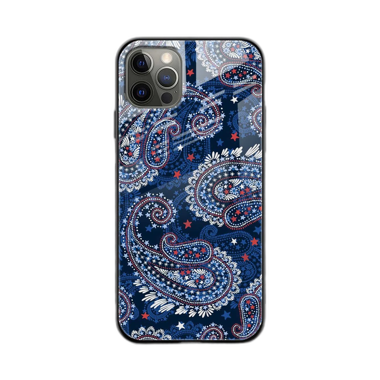 Blue Colored Classical Pattern  Apple iPhone 12 Pro Max Back Cover