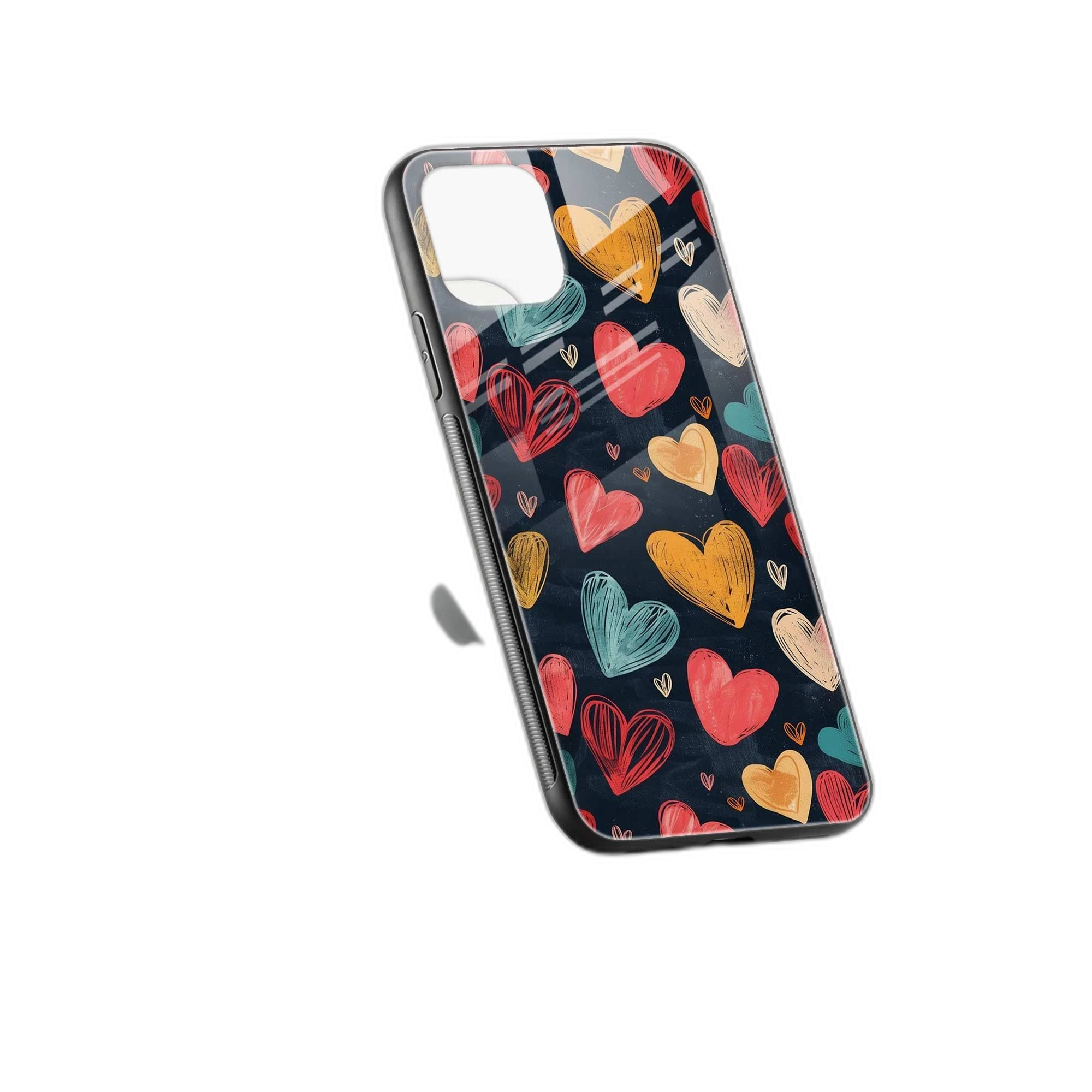 Colorful Hearts iPhone 12 Back Cover view 2