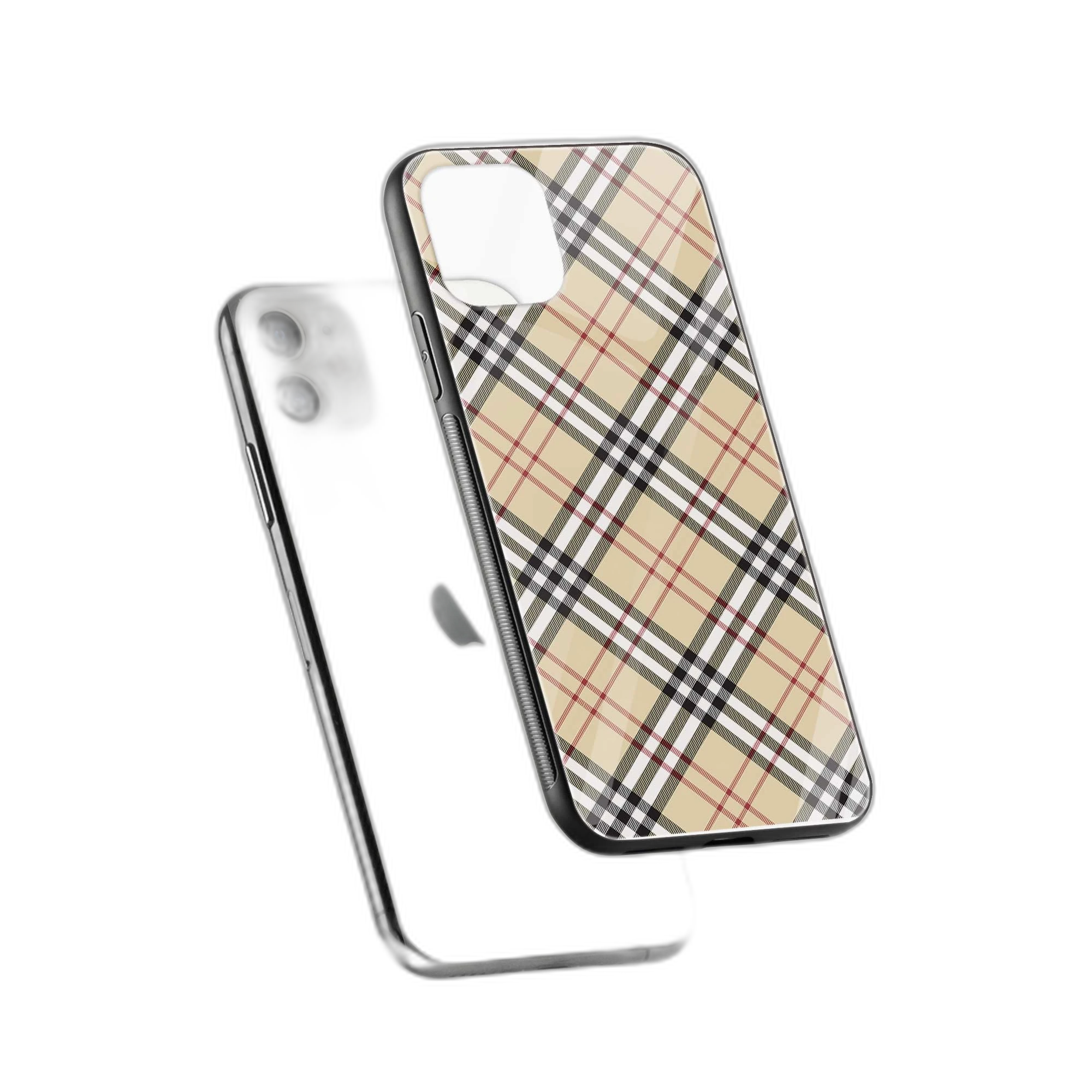 Cross Lines Pattern Apple iPhone 12  Back Cover view 2