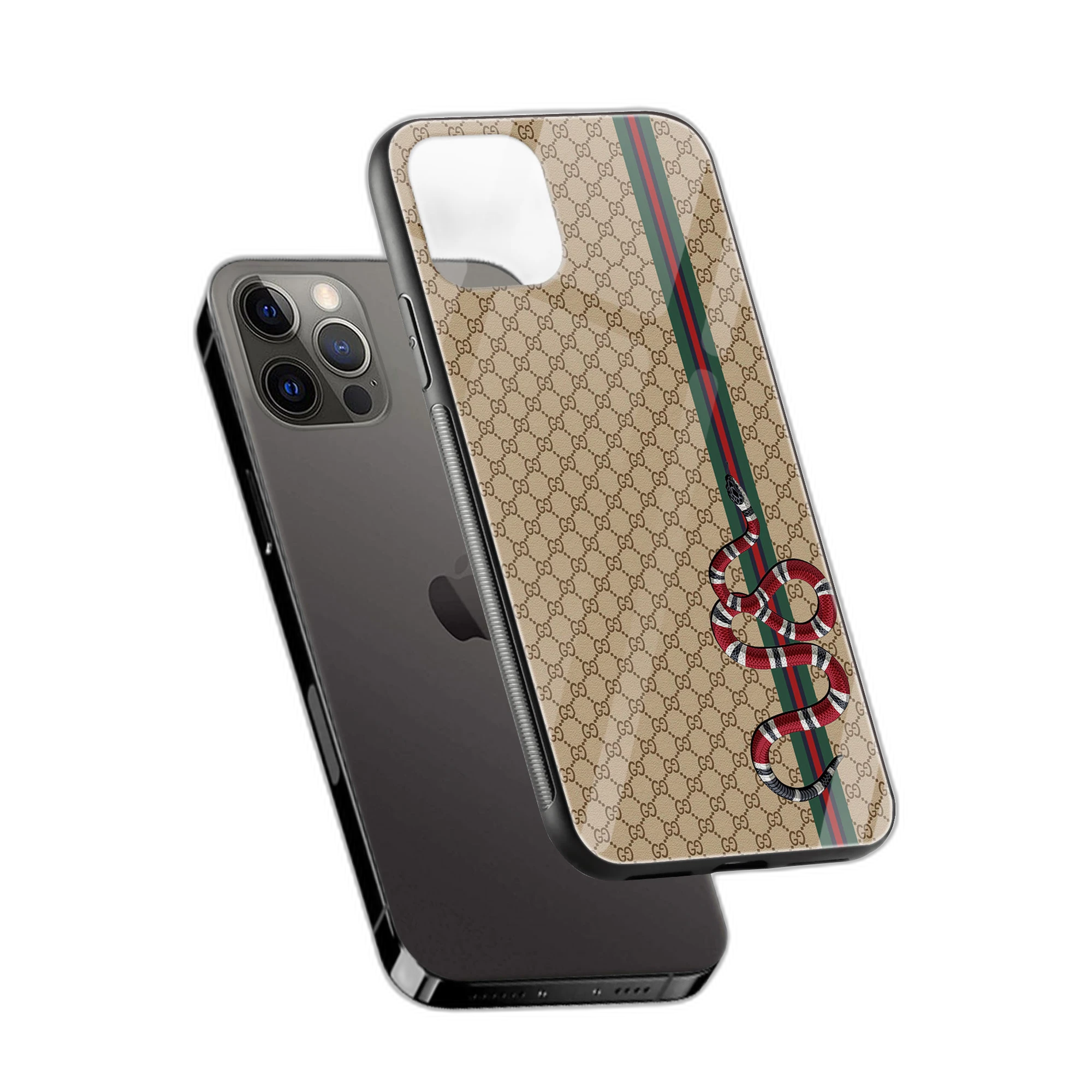 Gucchi Snake Pattern Apple iPhone 13 Pro Max Back Cover view 2