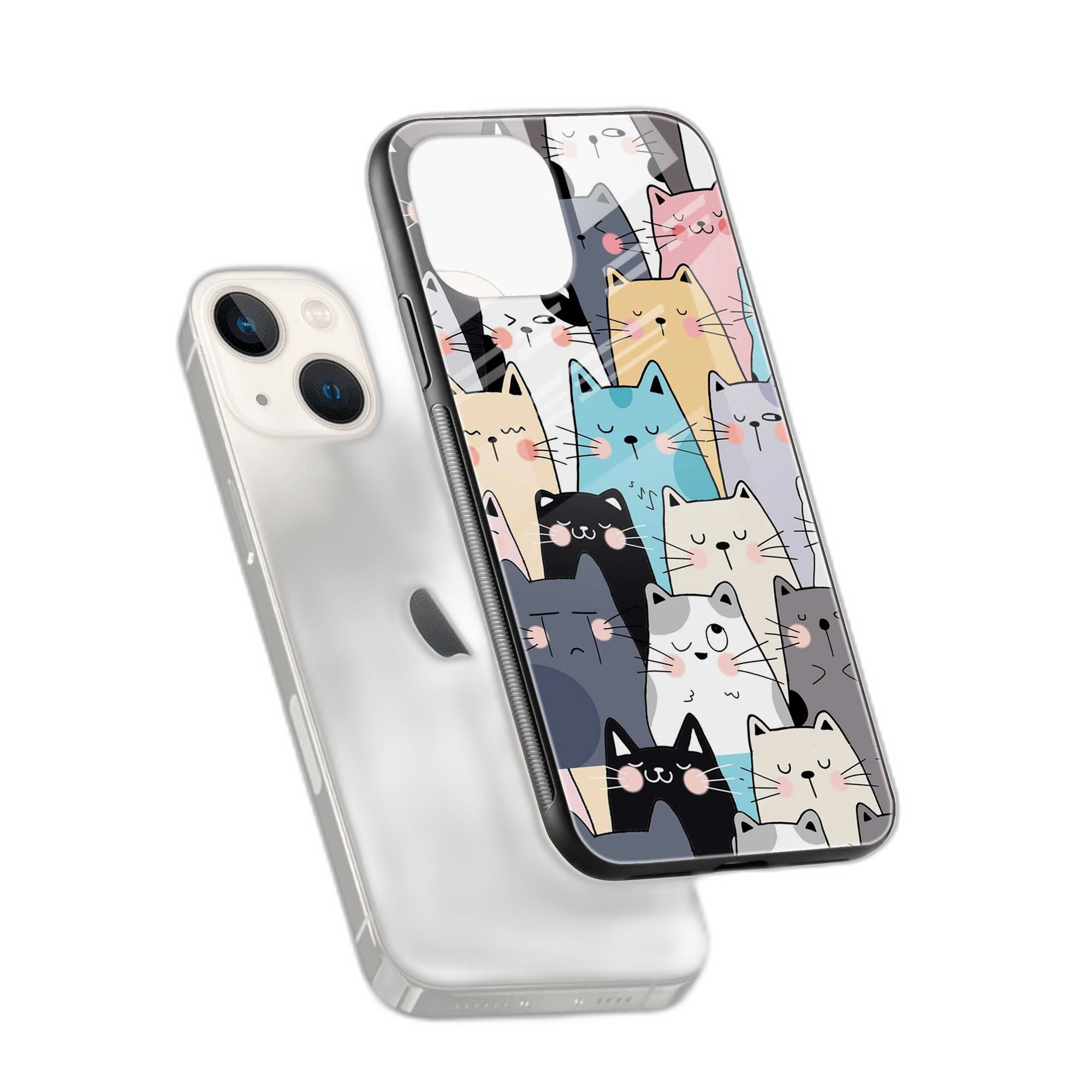 Cute Cat iPhone 14 Plus Back Cover view 2