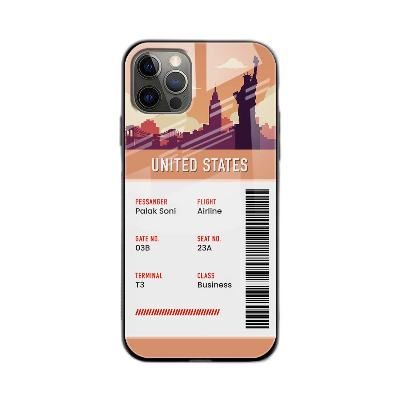 United States Boarding Pass iPhone 14 Pro Back Cover