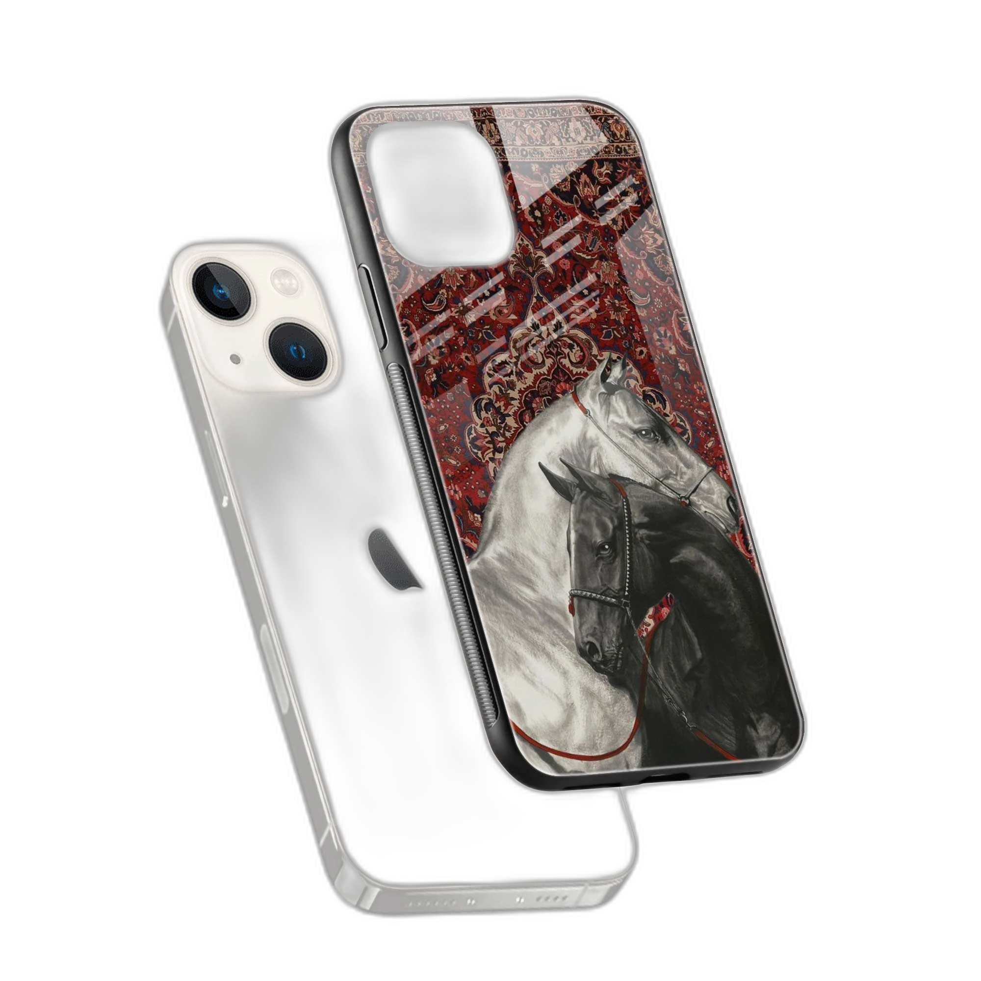 Black And White Horse iPhone 15 Plus Back Cover view 2