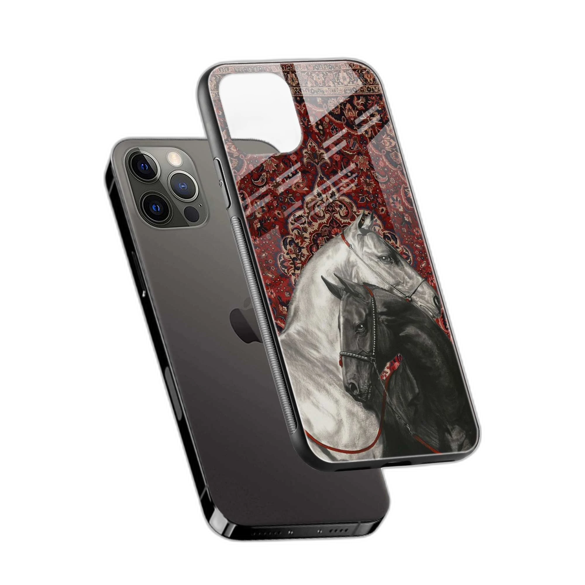 Black And White Horse iPhone 15 Pro Max Back Cover view 2