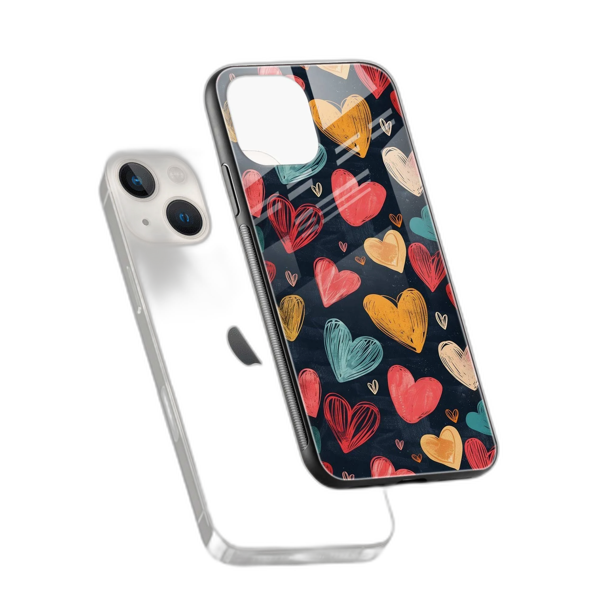 Colorful Hearts iPhone 15 Back Cover view 2