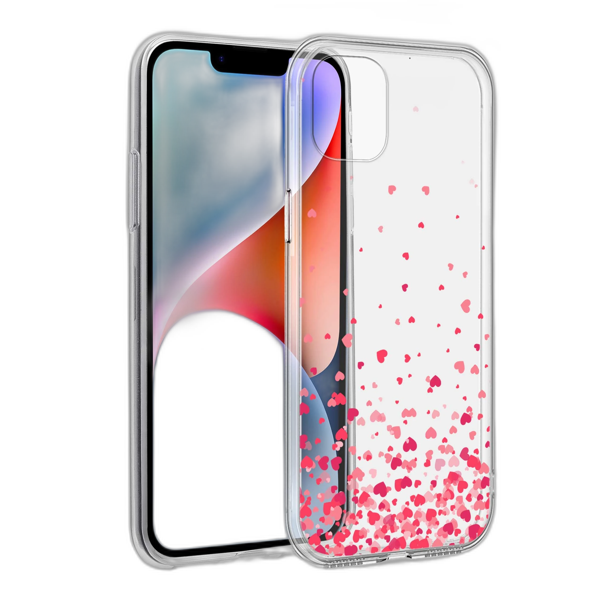 Raining Hearts iPhone 15 Back Cover view 2
