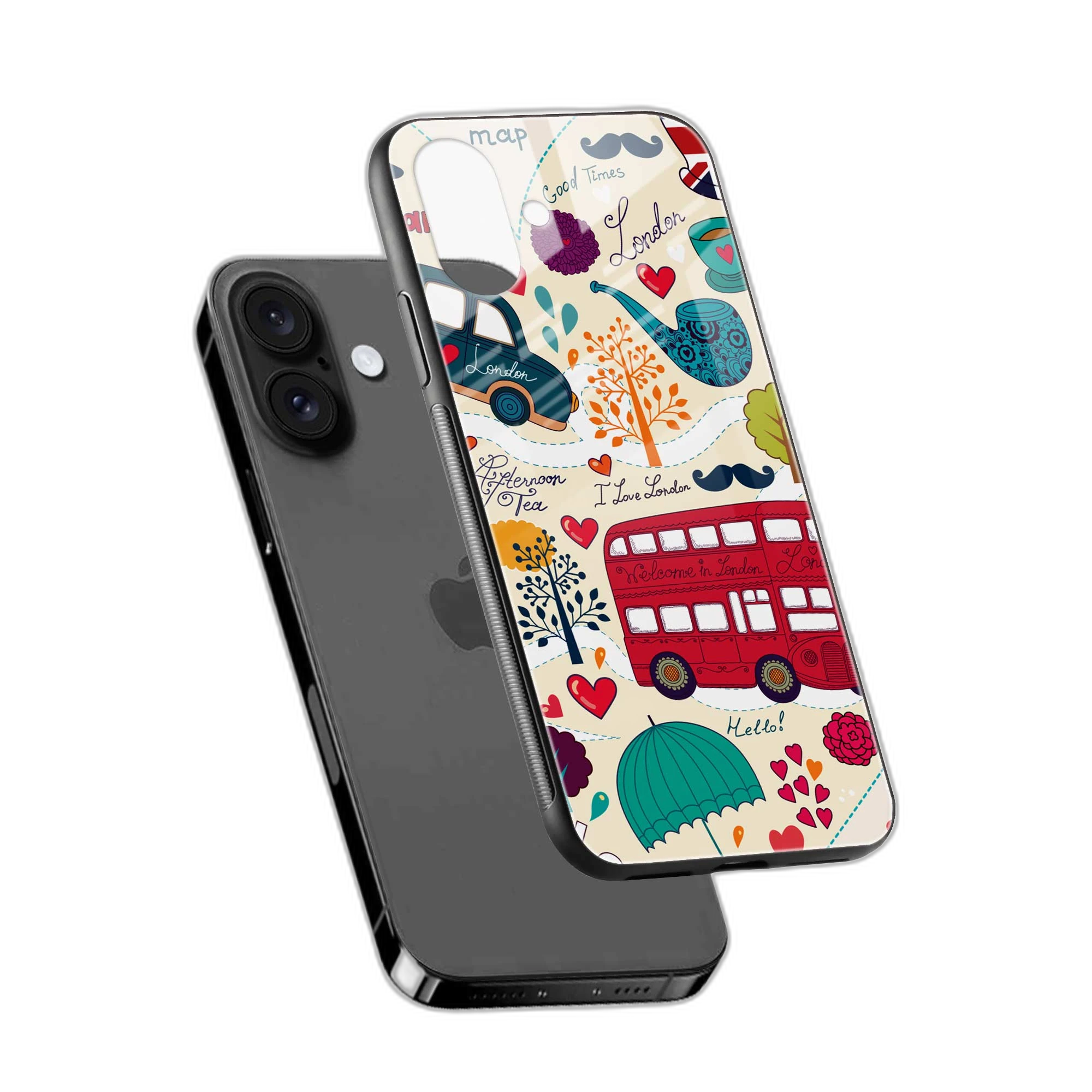 I Love London iPhone 16 Plus Back Cover view 2