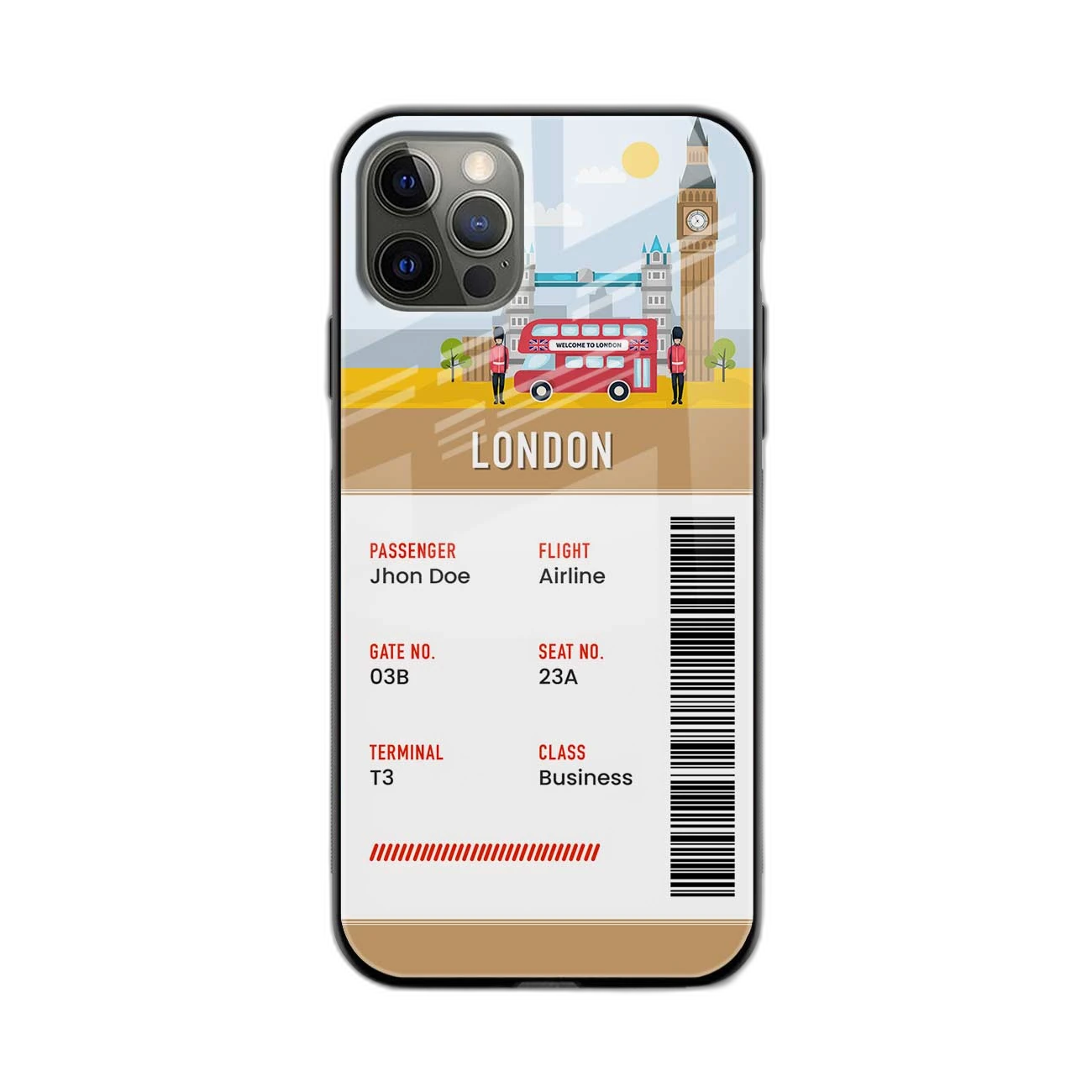 London Boarding Pass iPhone 16 Pro Back Cover