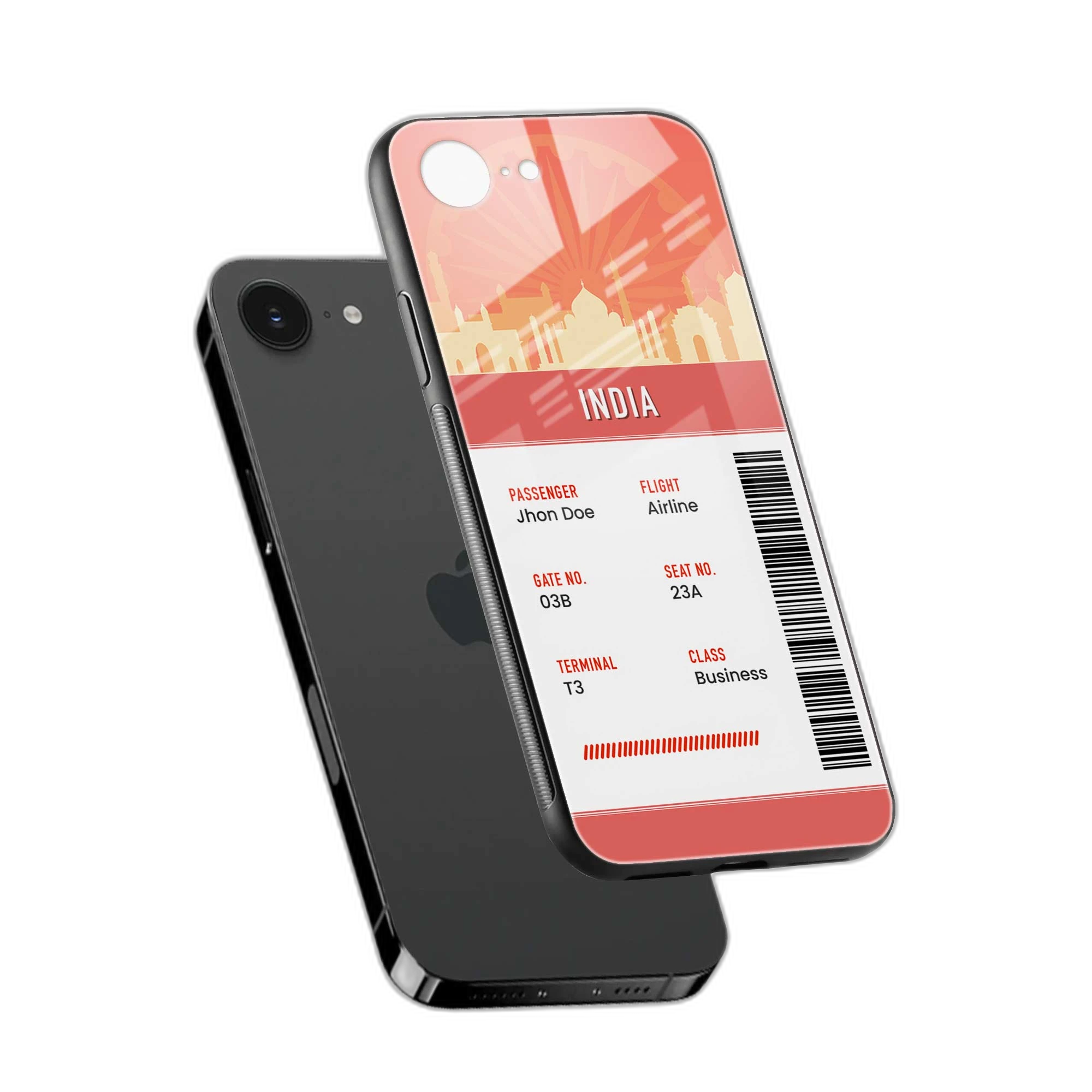 India Boarding Pass iPhone 16e Back Cover view 2
