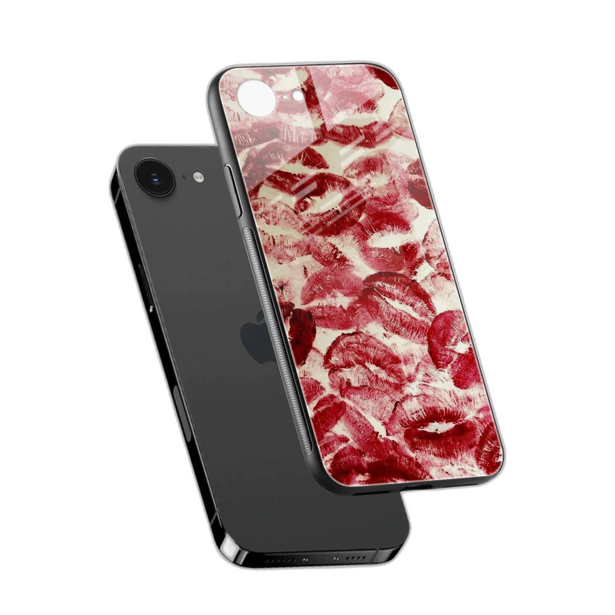 Lipstick Kiss Print iPhone 16e Back Cover view 2