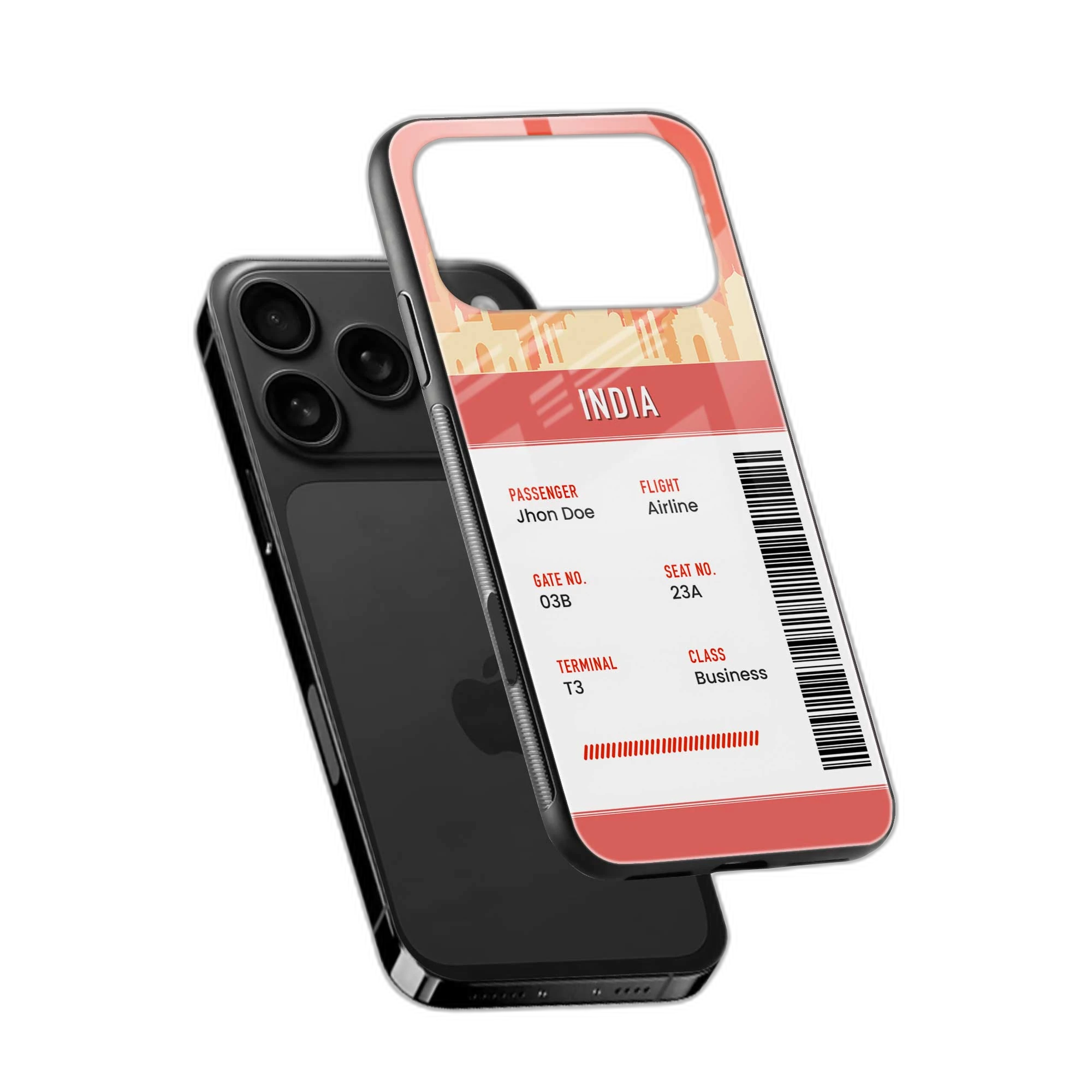India Boarding Pass iPhone 17 Pro Back Cover view 2