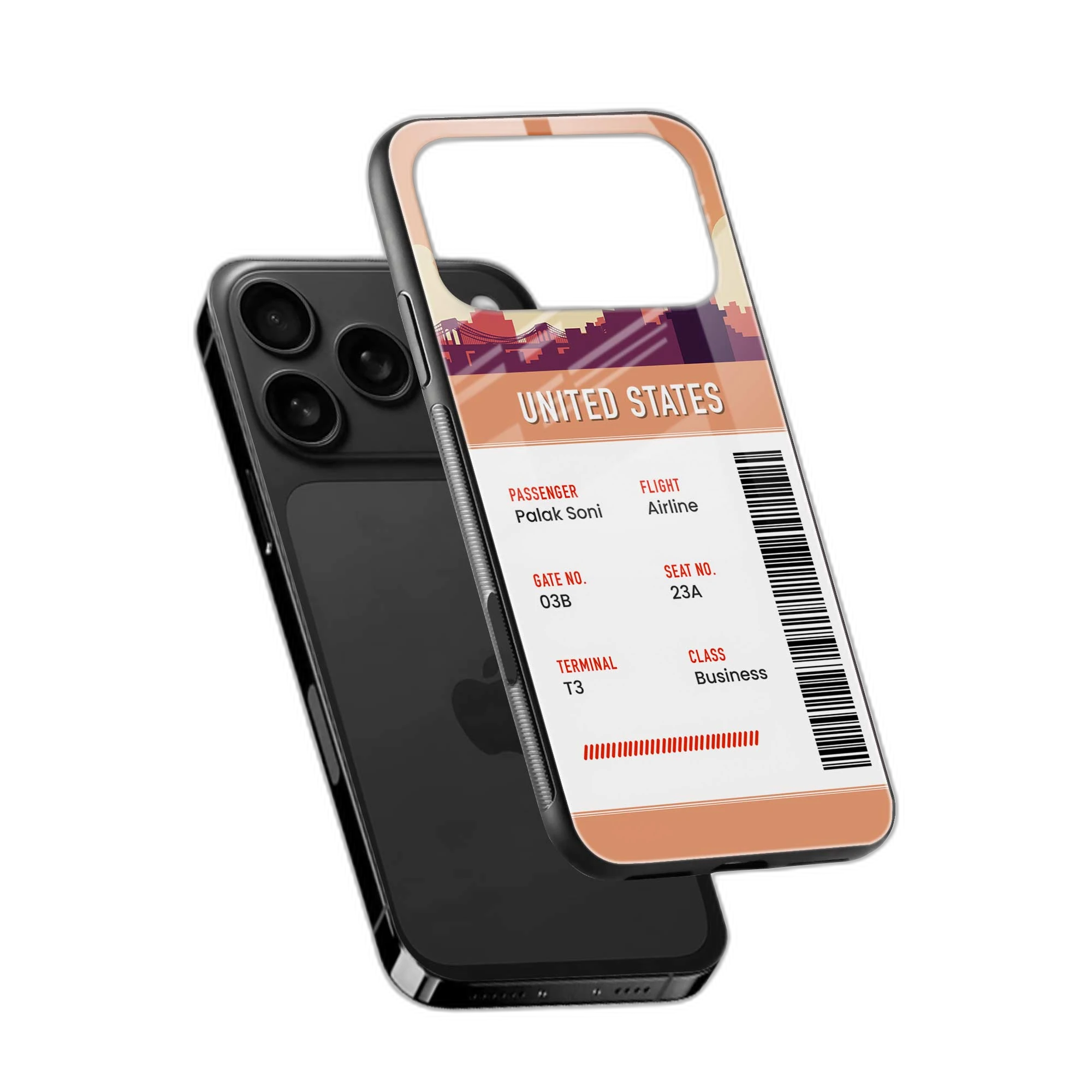 United States Boarding Pass iPhone 17 Pro Back Cover view 2