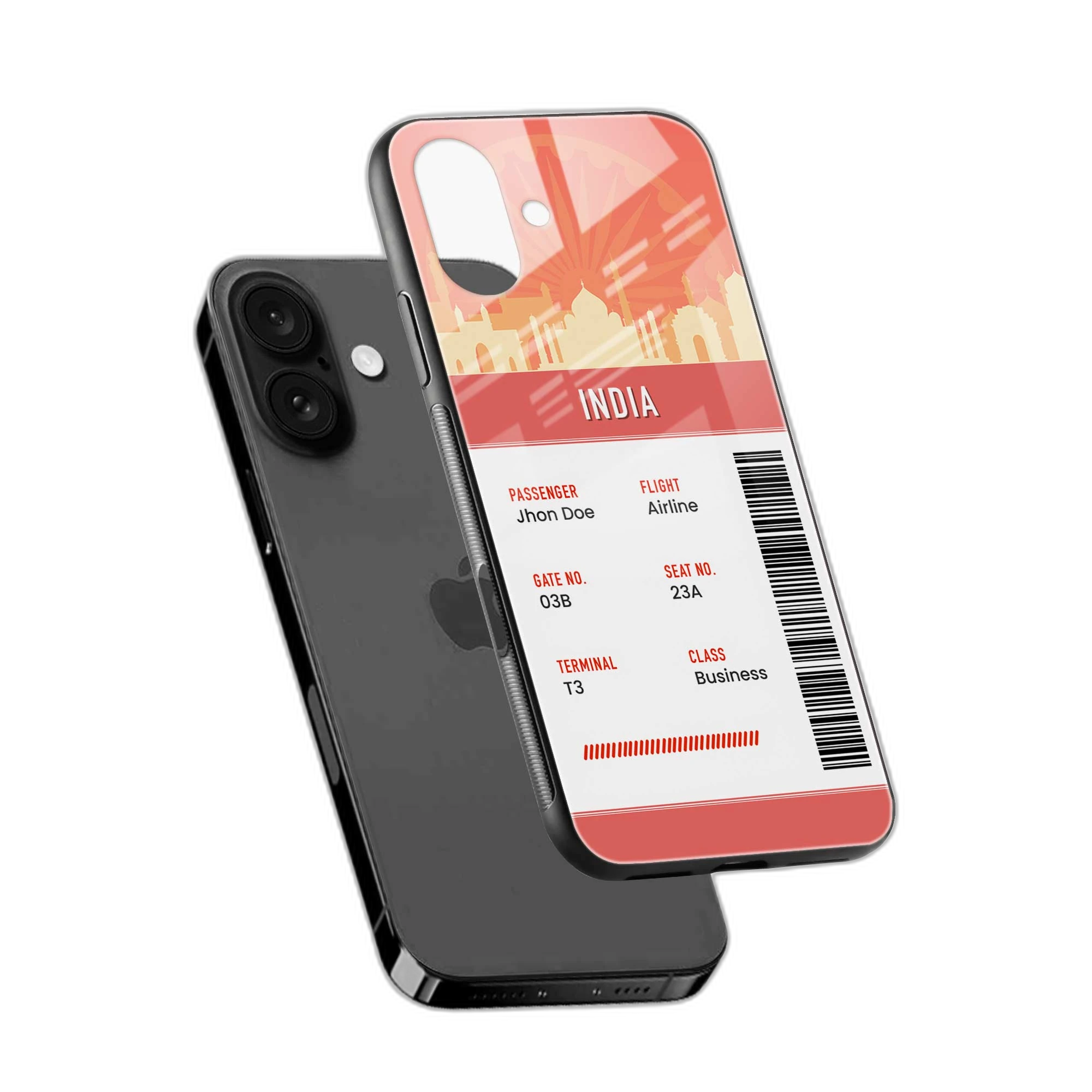 India Boarding Pass iPhone 17 Back Cover view 2