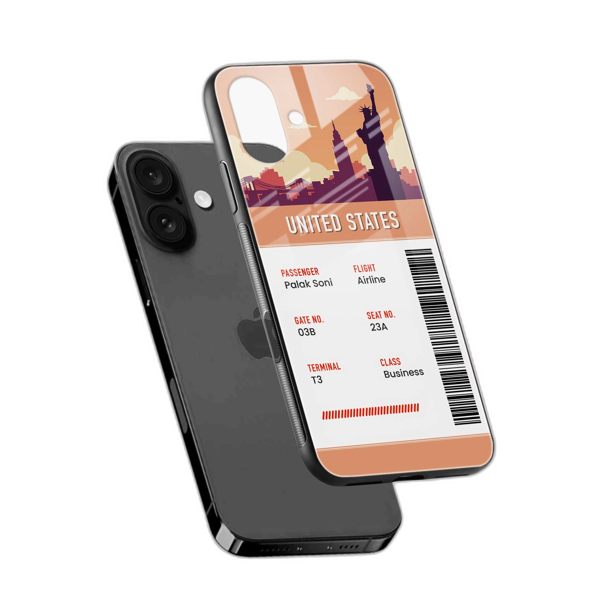 United States Boarding Pass iPhone 17 Back Cover view 2