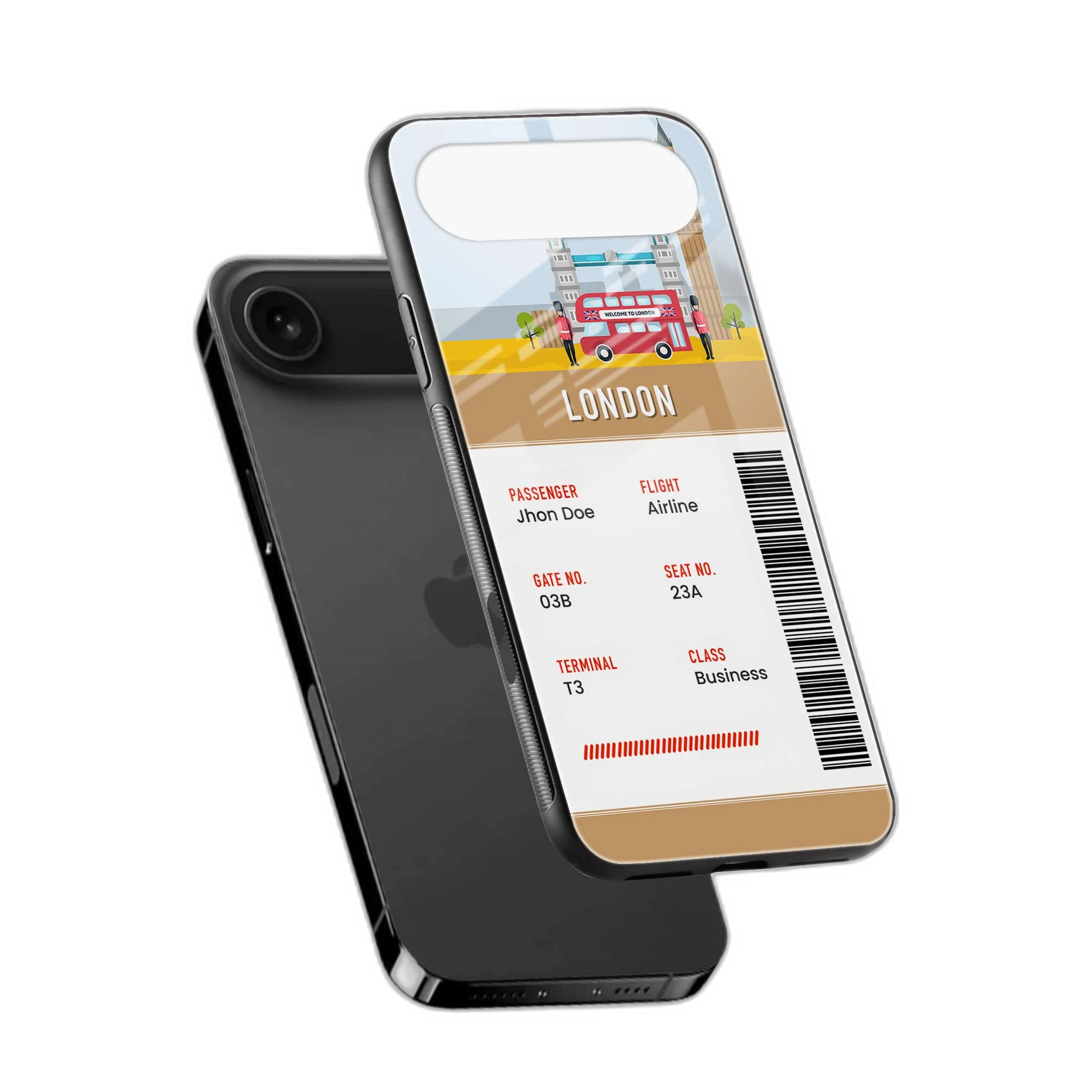 London Boarding Pass iPhone Air Back Cover view 2