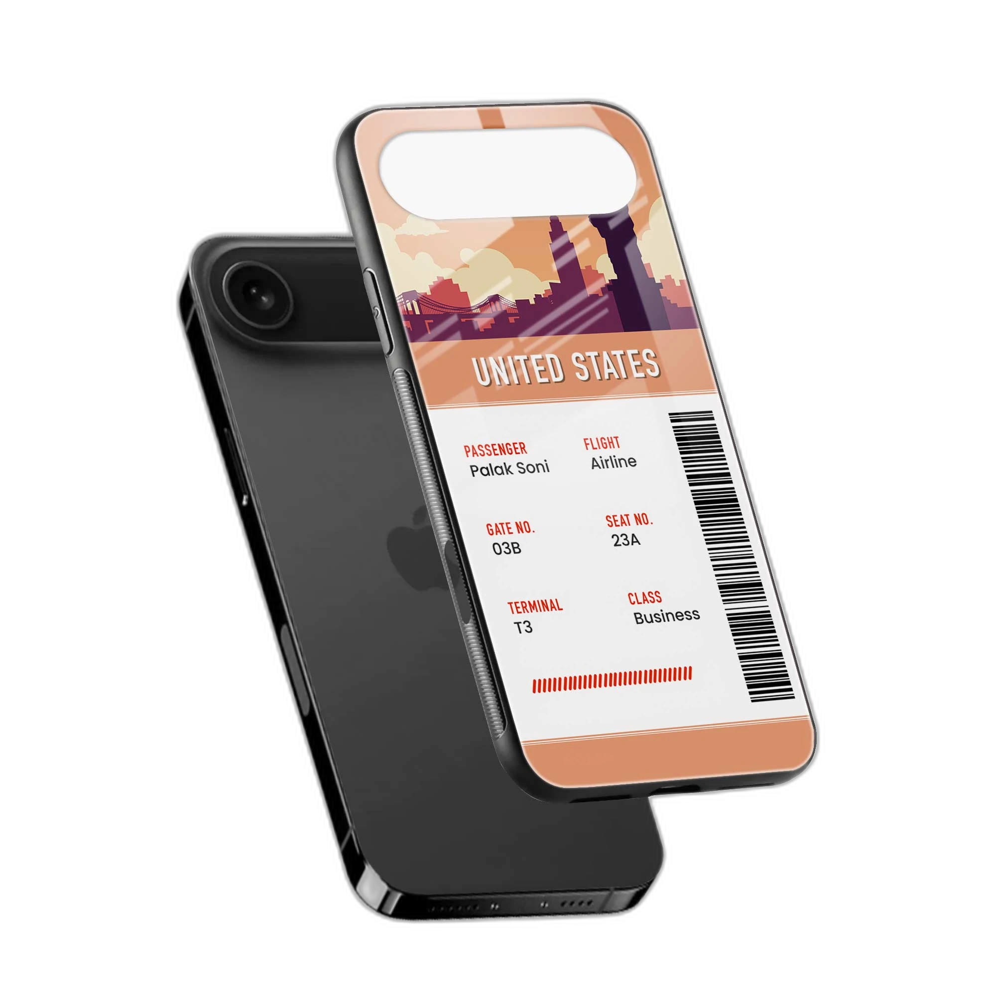 United States Boarding Pass iPhone Air Back Cover view 2