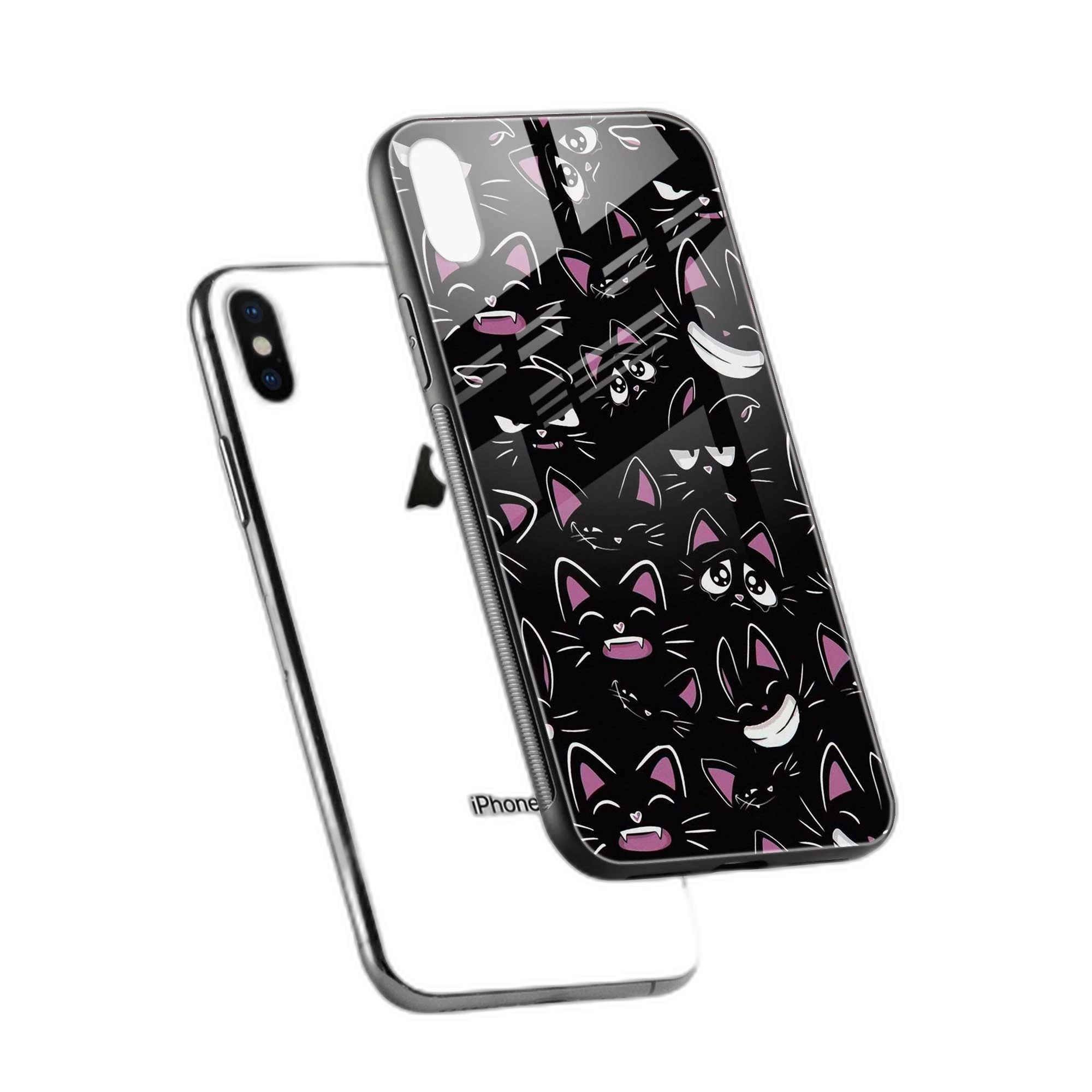 Cute Black Cat iPhone X Back Cover view 2