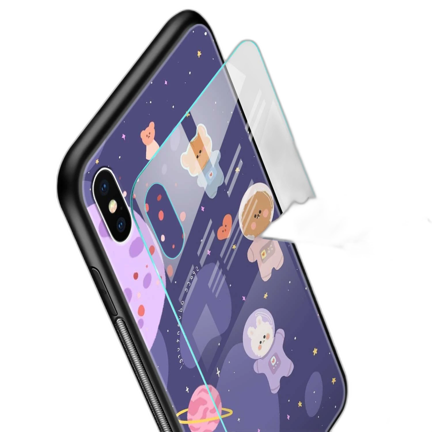 Teddy Space iPhone X Back Cover view 2