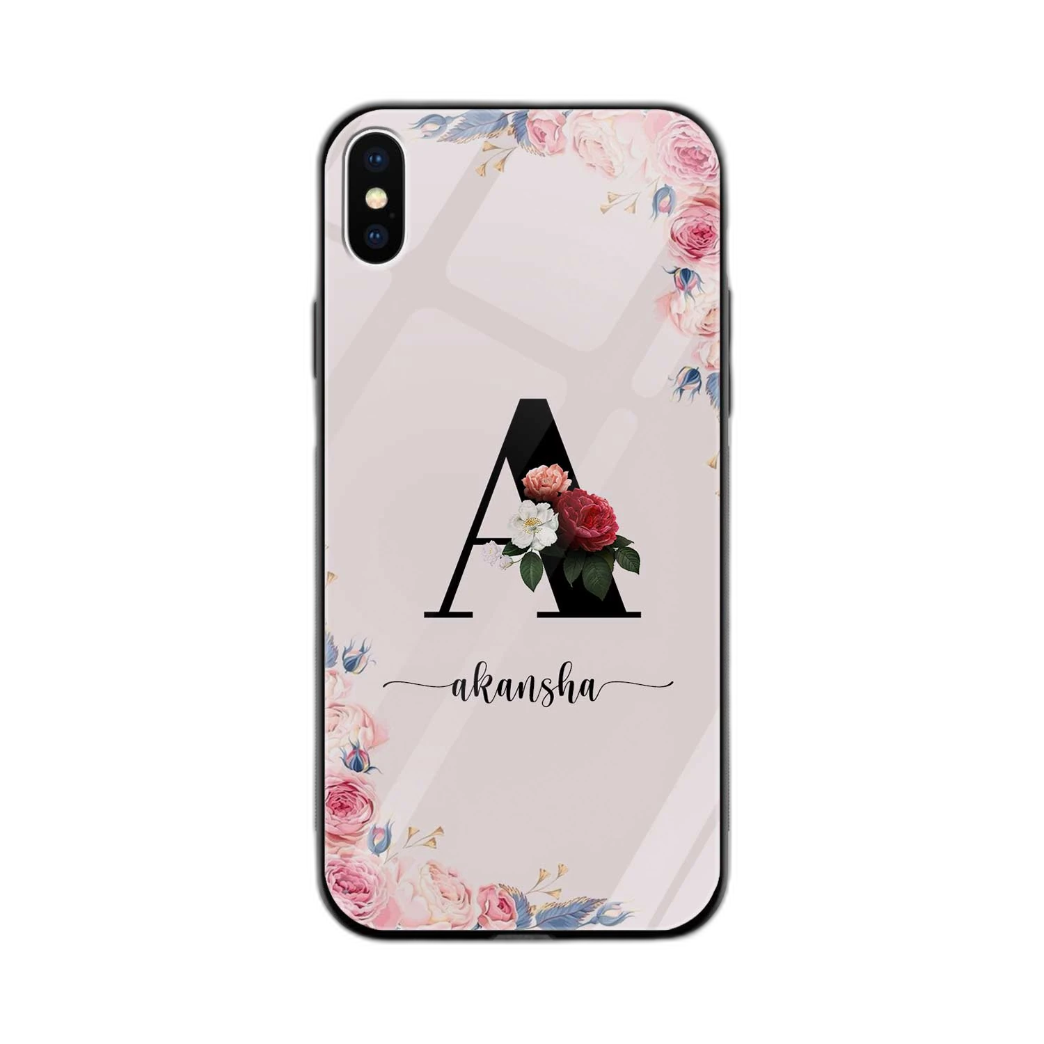 Floral Name Personalised iPhone XS Max Back Cover