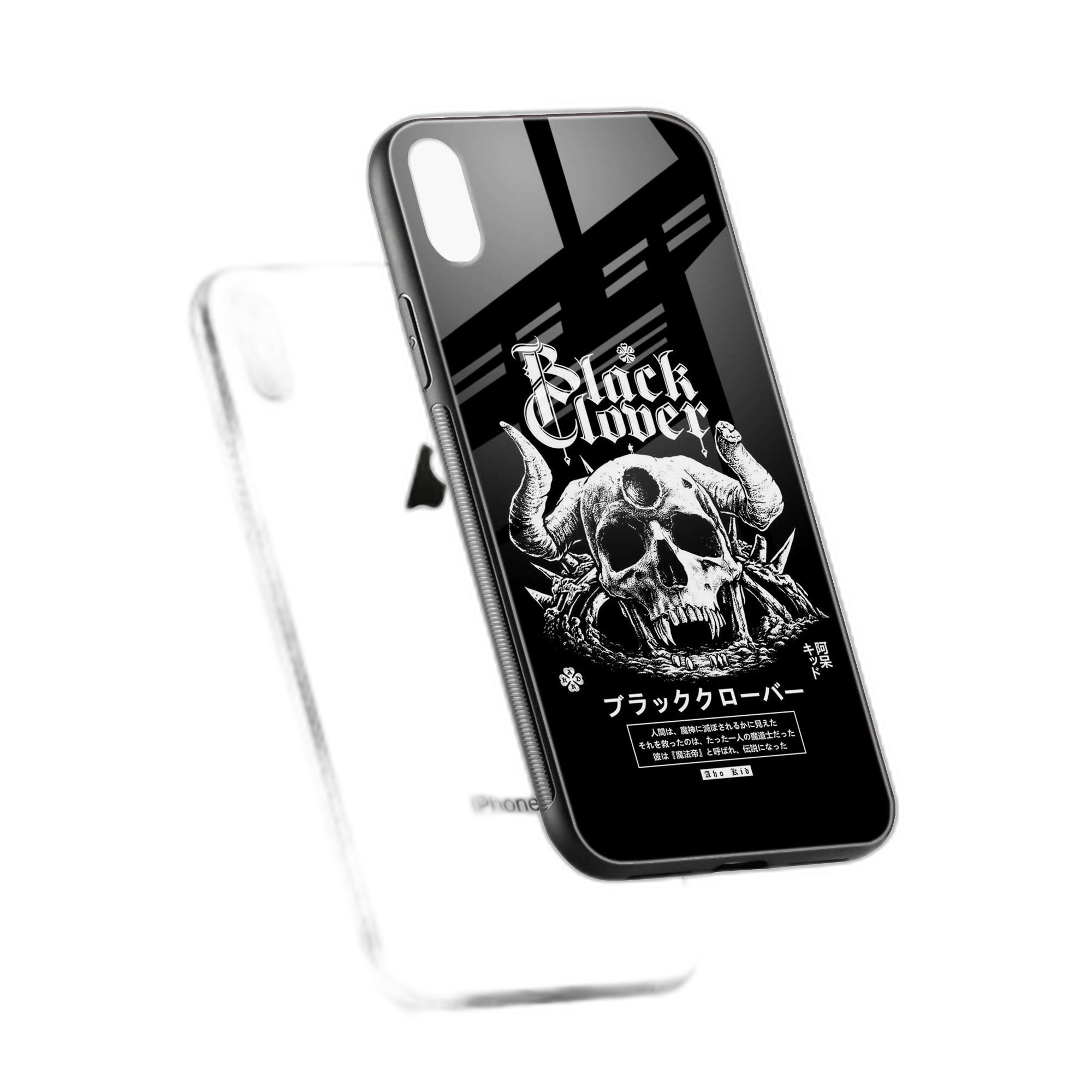 Black Skull iPhone XS Back Cover view 2