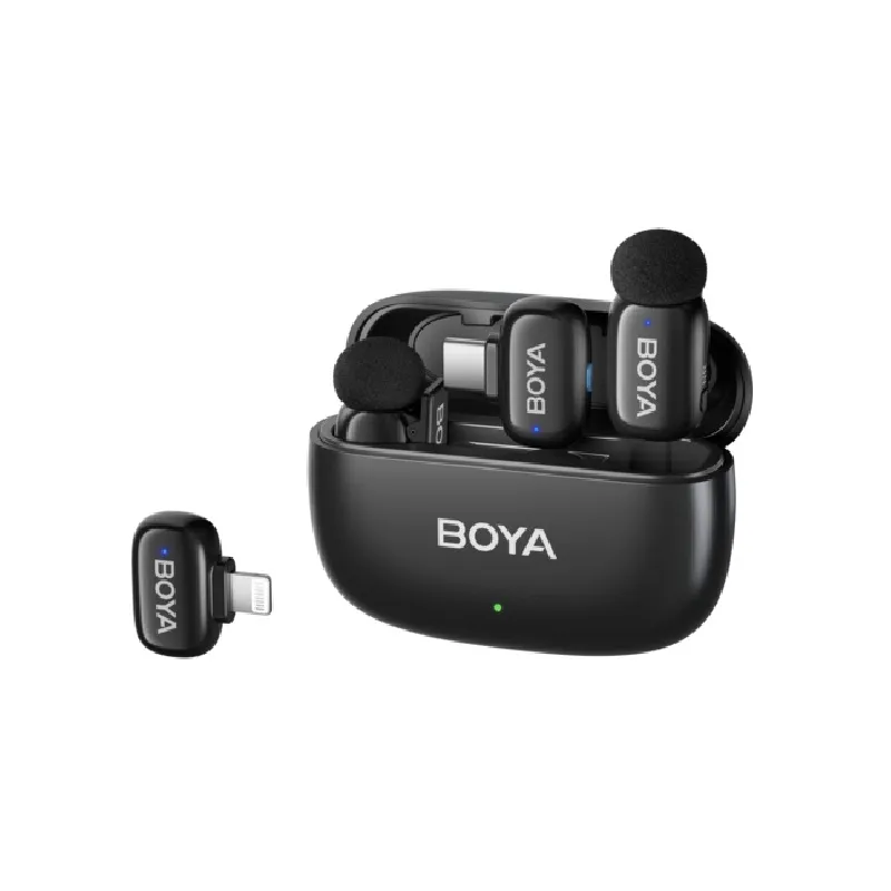 BOYA Mini 12 Wireless Microphone for Two Persons with Lightning and USB-C Connectivity