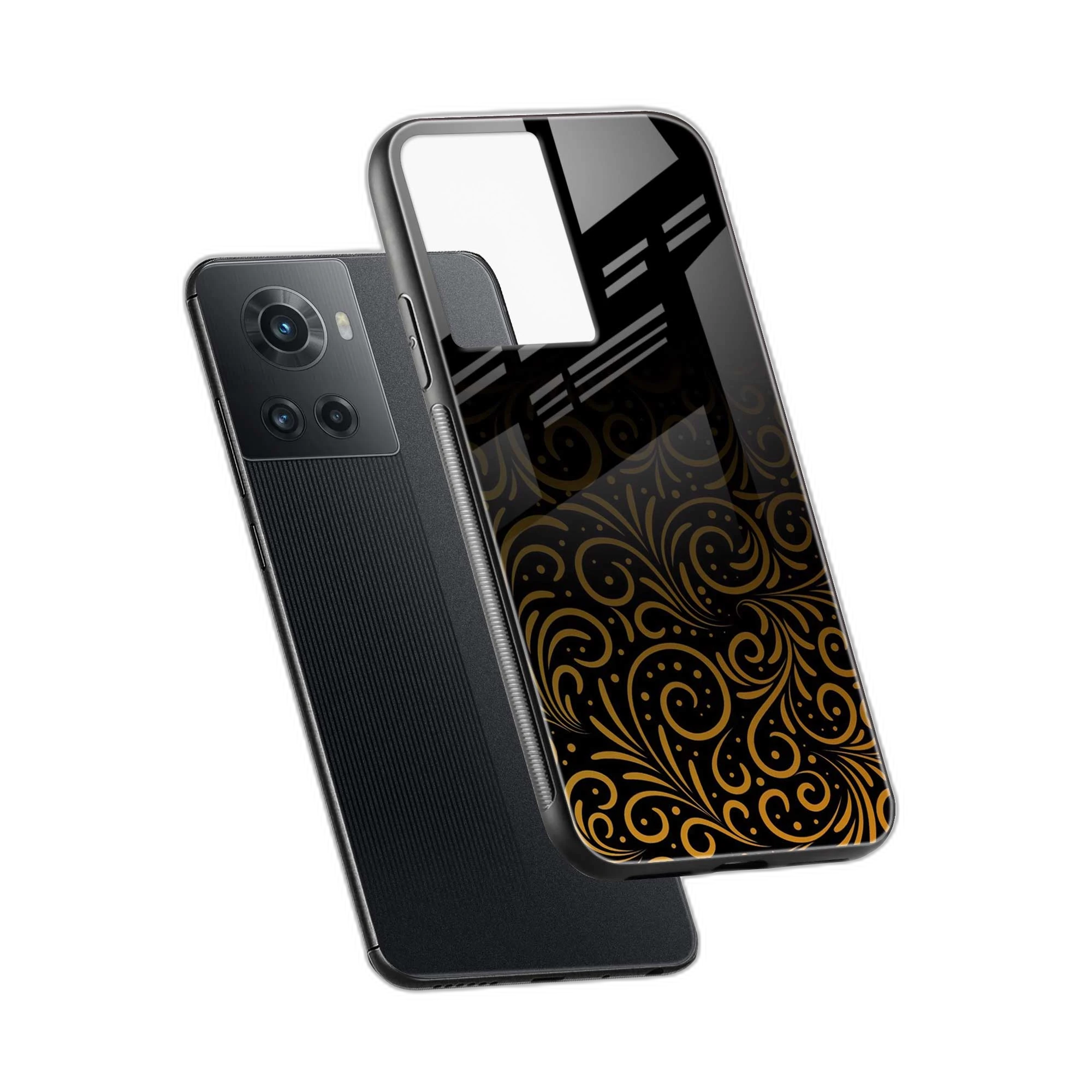 Golden Swirl OnePlus 10R Back Cover view 2