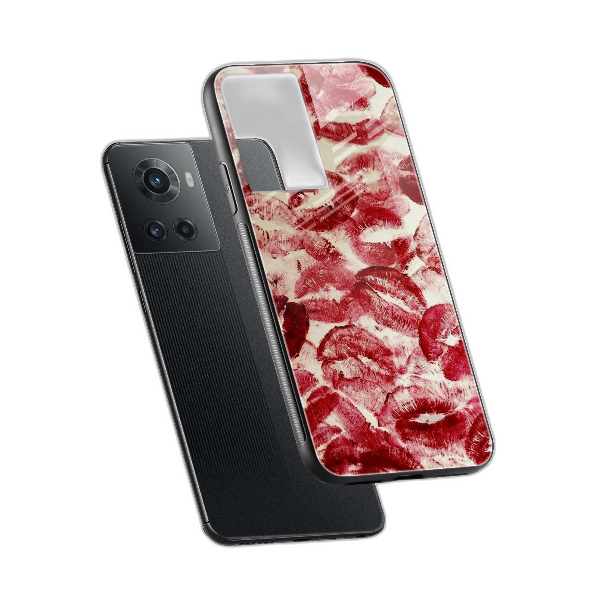 Lipstick Kiss Print OnePlus 10R Back Cover view 2