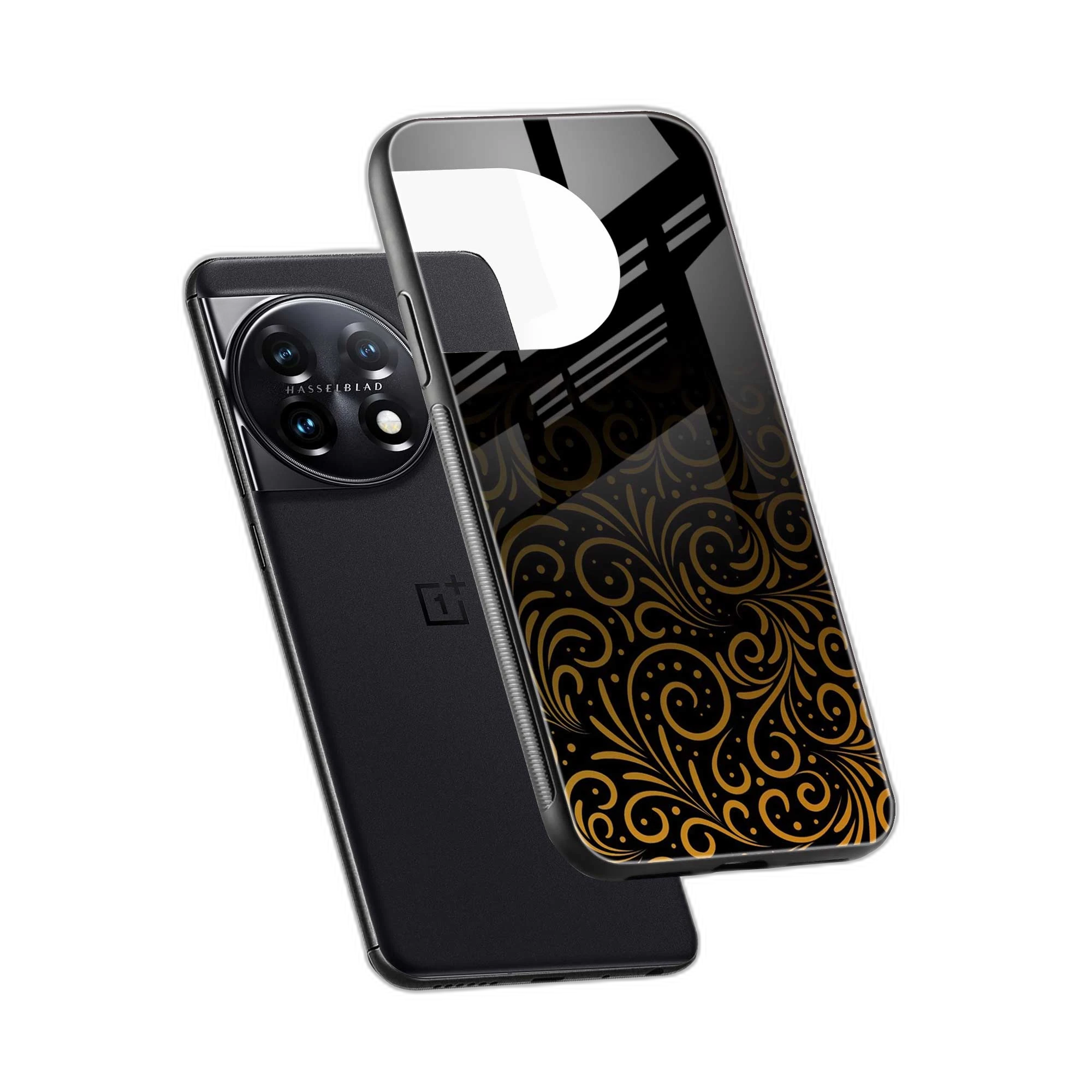Golden Swirl OnePlus 11r Back Cover view 2