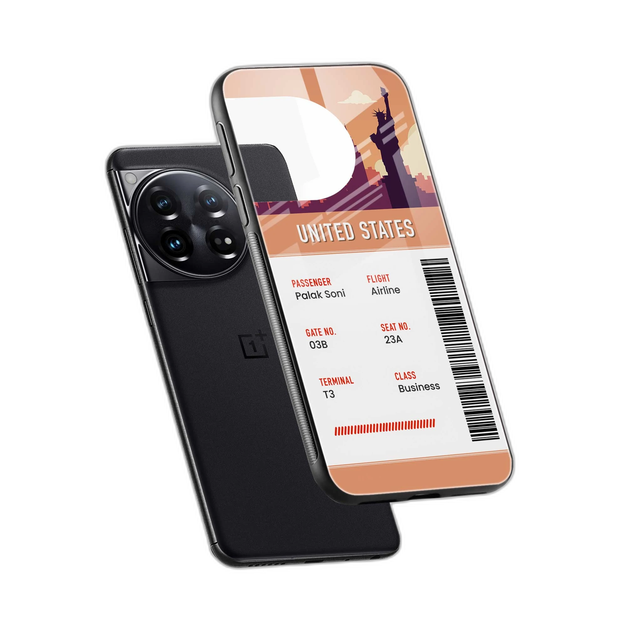 United States Boarding Pass OnePlus 12 Back Cover view 2