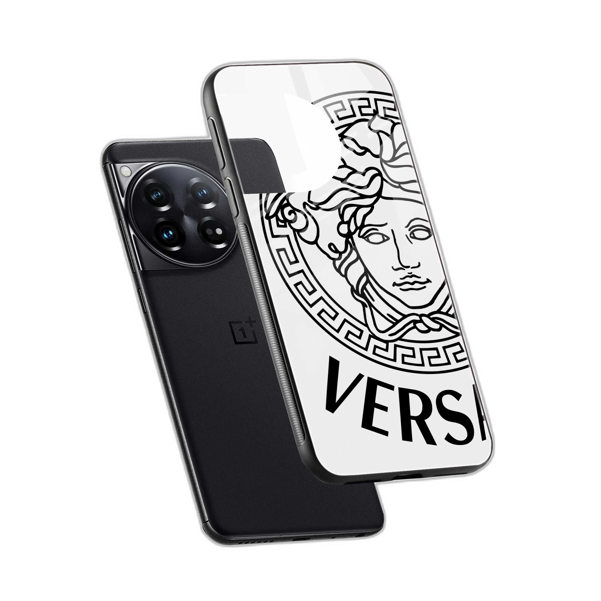 Versace White OnePlus 12 Back Cover view 2