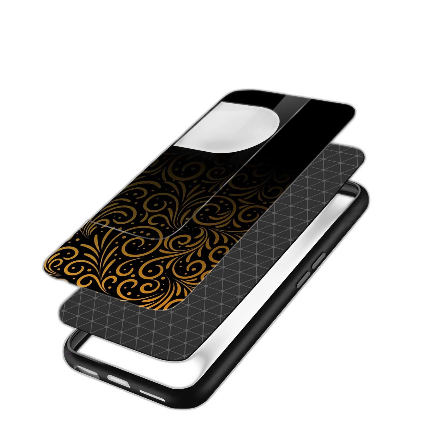 Golden Swirl OnePlus 12r Back Cover view 2