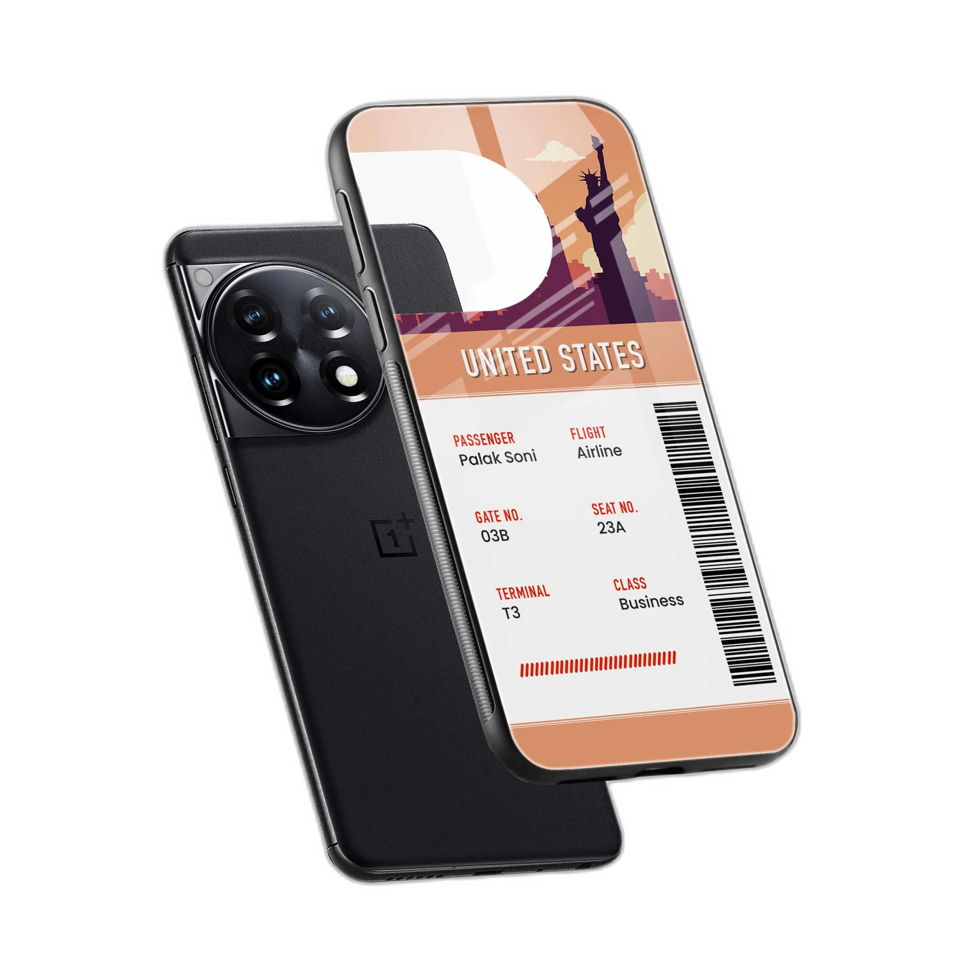 United States Boarding Pass OnePlus 12r Back Cover view 2