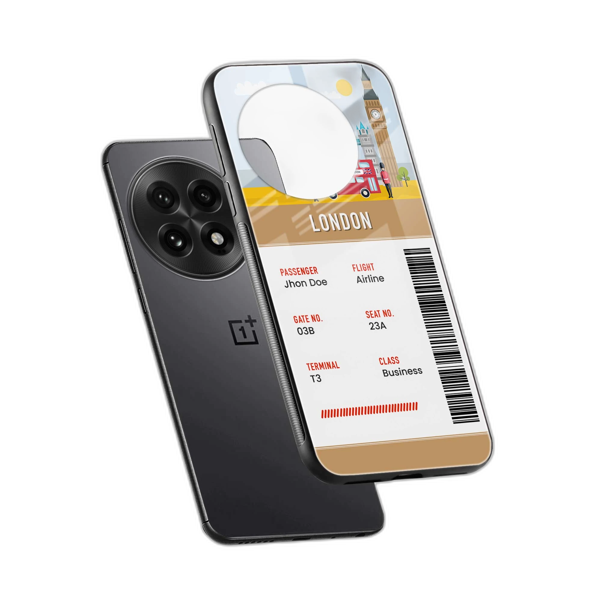 London Boarding Pass OnePlus 13 Back Cover view 2