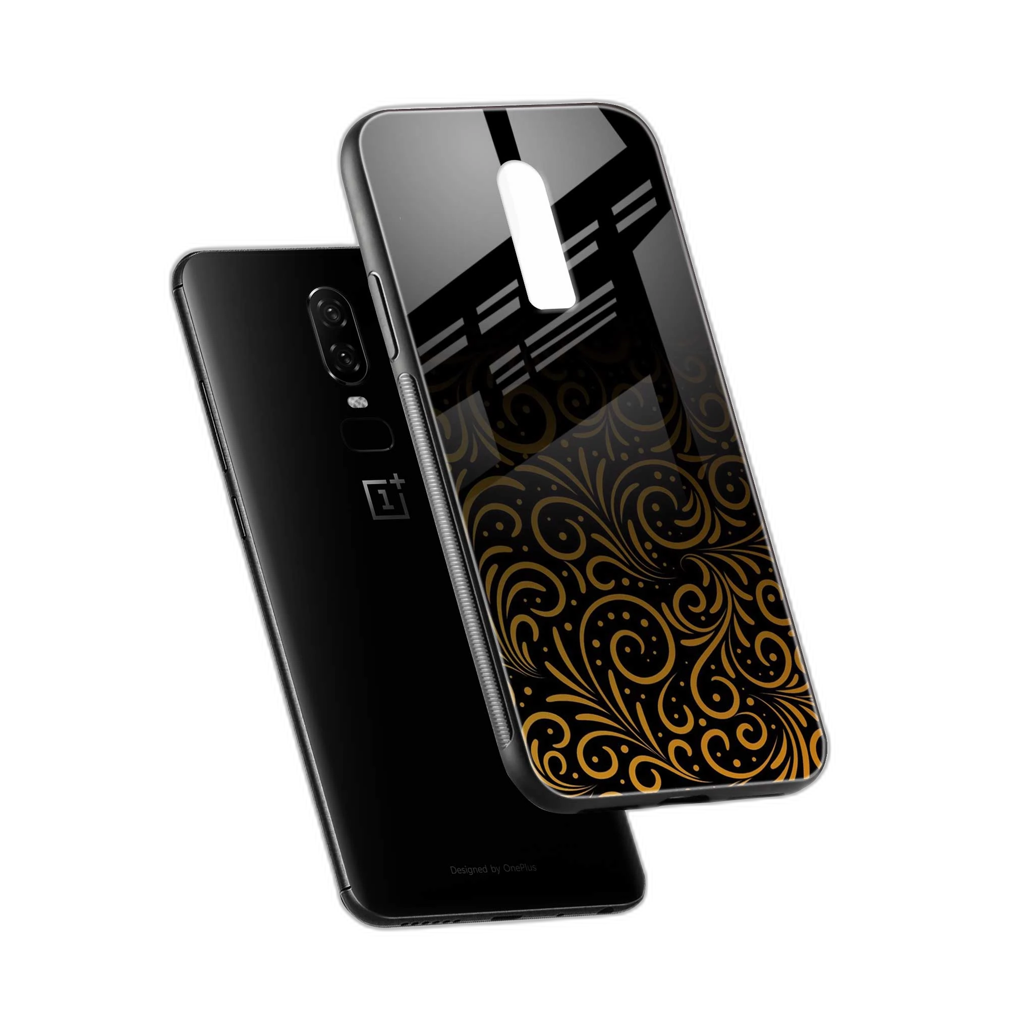 Golden Swirl OnePlus 6 Back Cover view 2