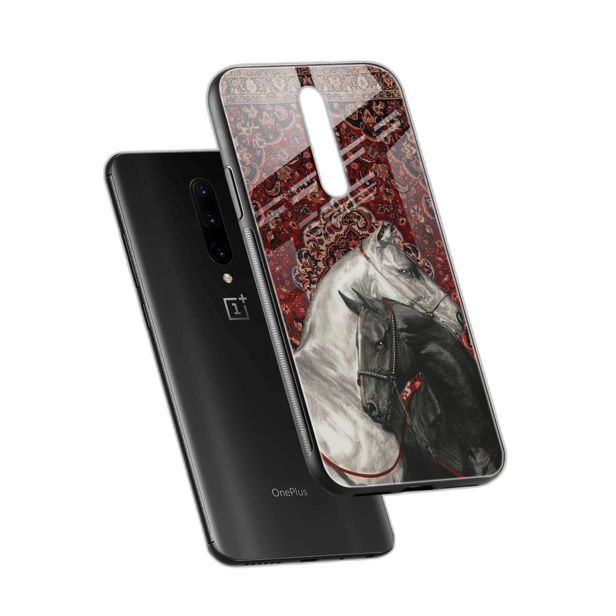 Black And White Horse OnePlus 7 Pro Back Cover view 2