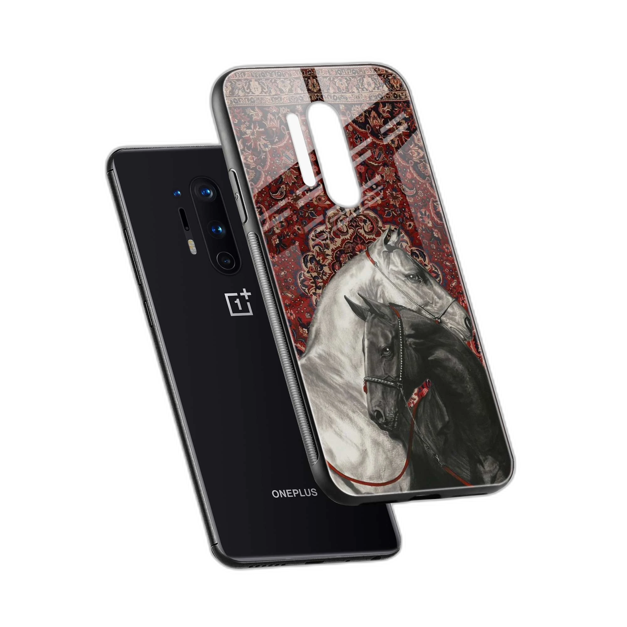 Black And White Horse OnePlus 8 Pro Back Cover view 2