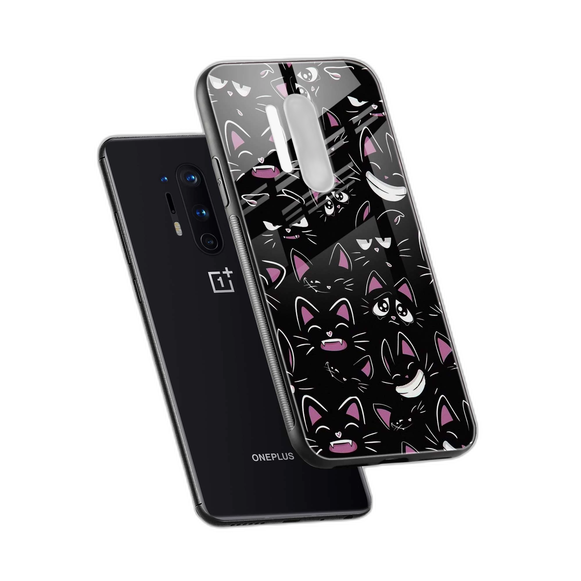 Cute Black Cat OnePlus 8 Pro Case view 2